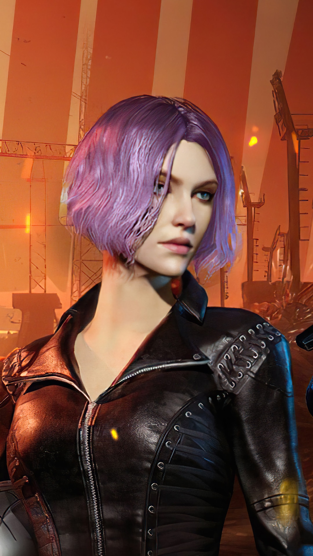 Woman with purple hair from PUBG HD Phone Wallpaper