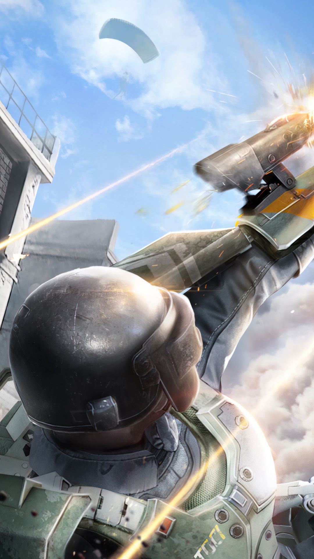 Soldier firing a weapon in PUBG Mobile HD Phone Wallpaper