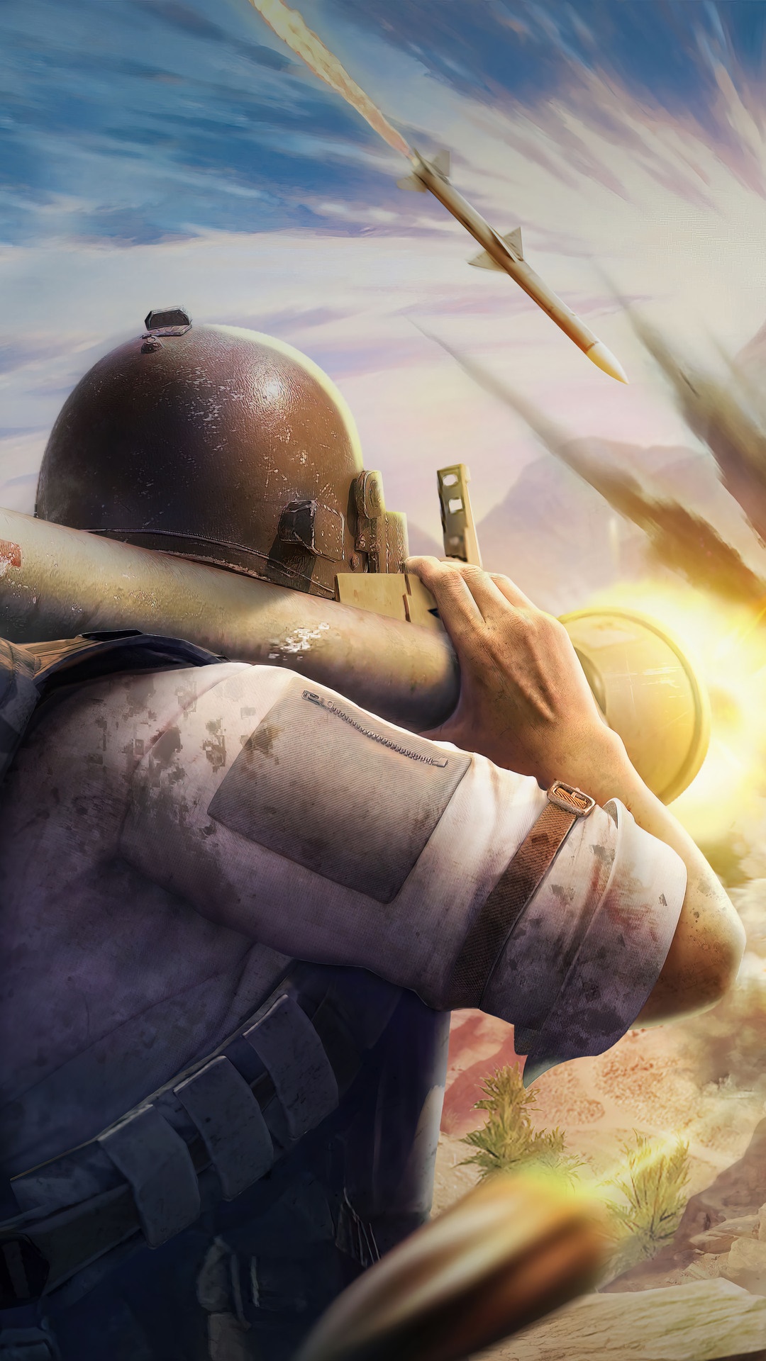 Player firing rocket launcher in PUBG Mobile HD Phone Wallpaper