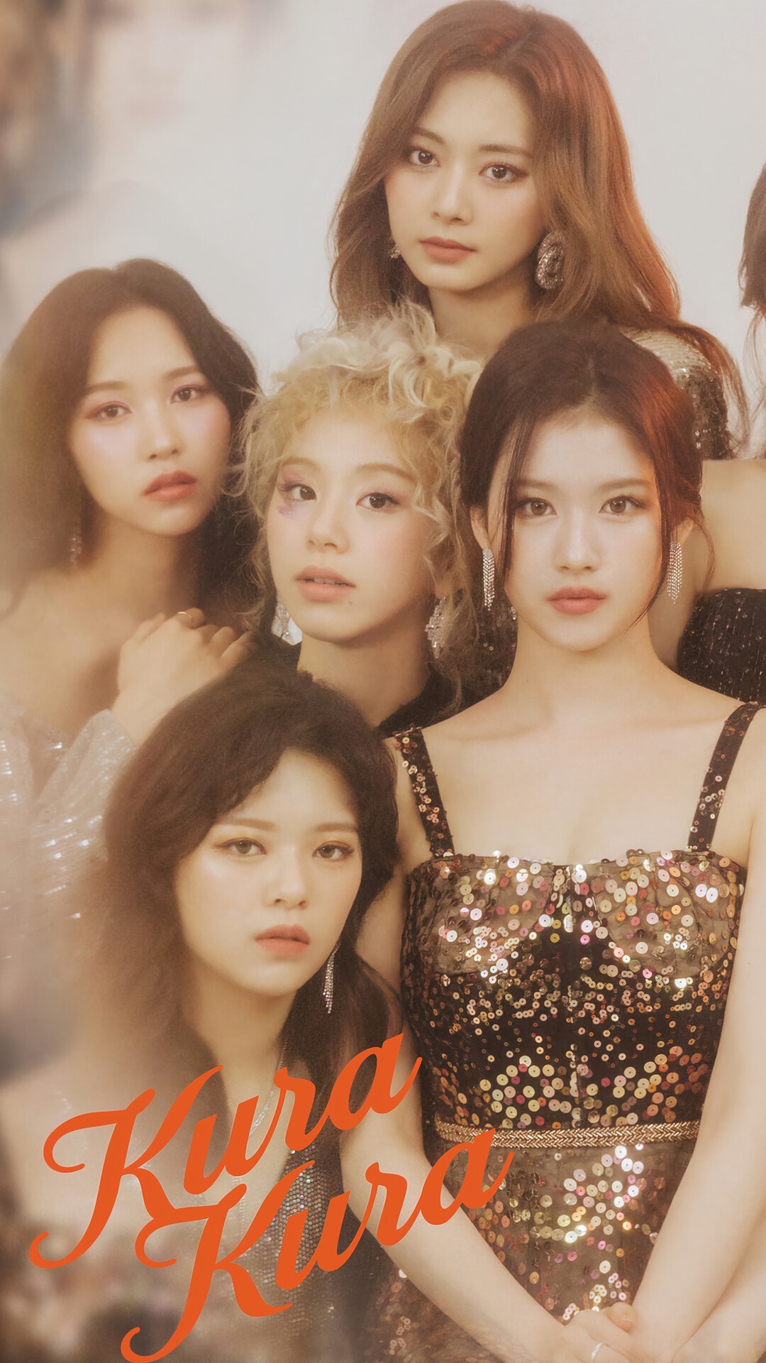 TWICE Kpop group members posing for Kura Kura HD Phone Wallpaper
