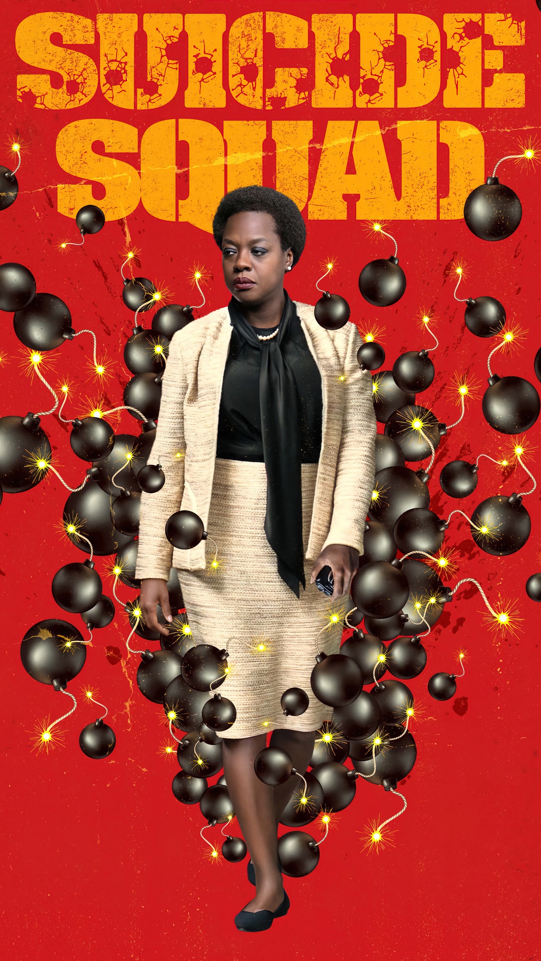 Amanda Waller from The Suicide Squad surrounded by bombs HD Phone Wallpaper