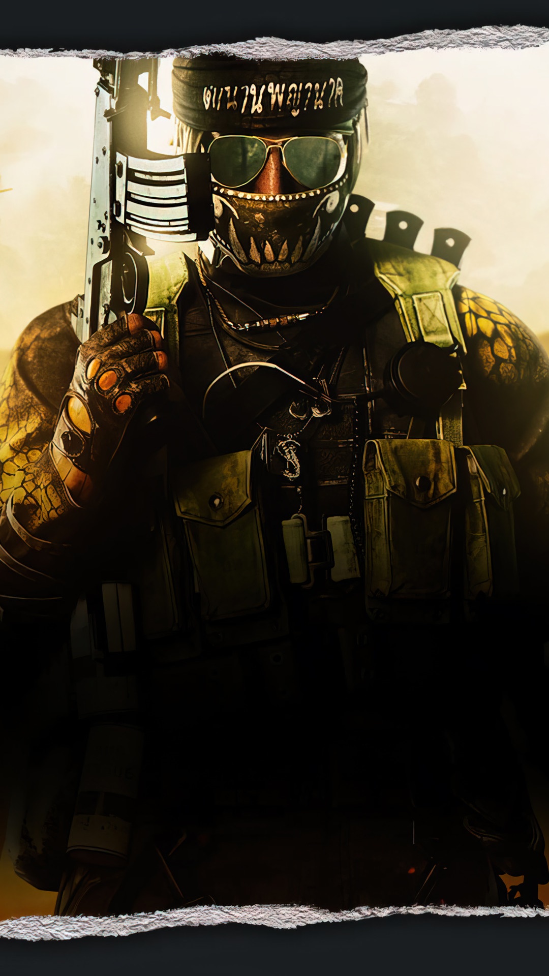 Call of Duty Black Ops Cold War character with gun HD Phone Wallpaper