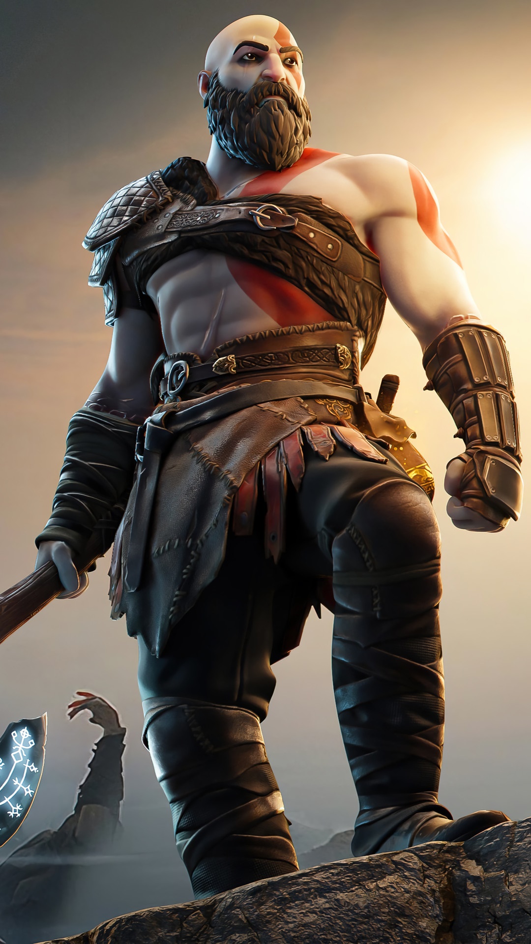 Kratos from God of War in Fortnite HD Phone Wallpaper