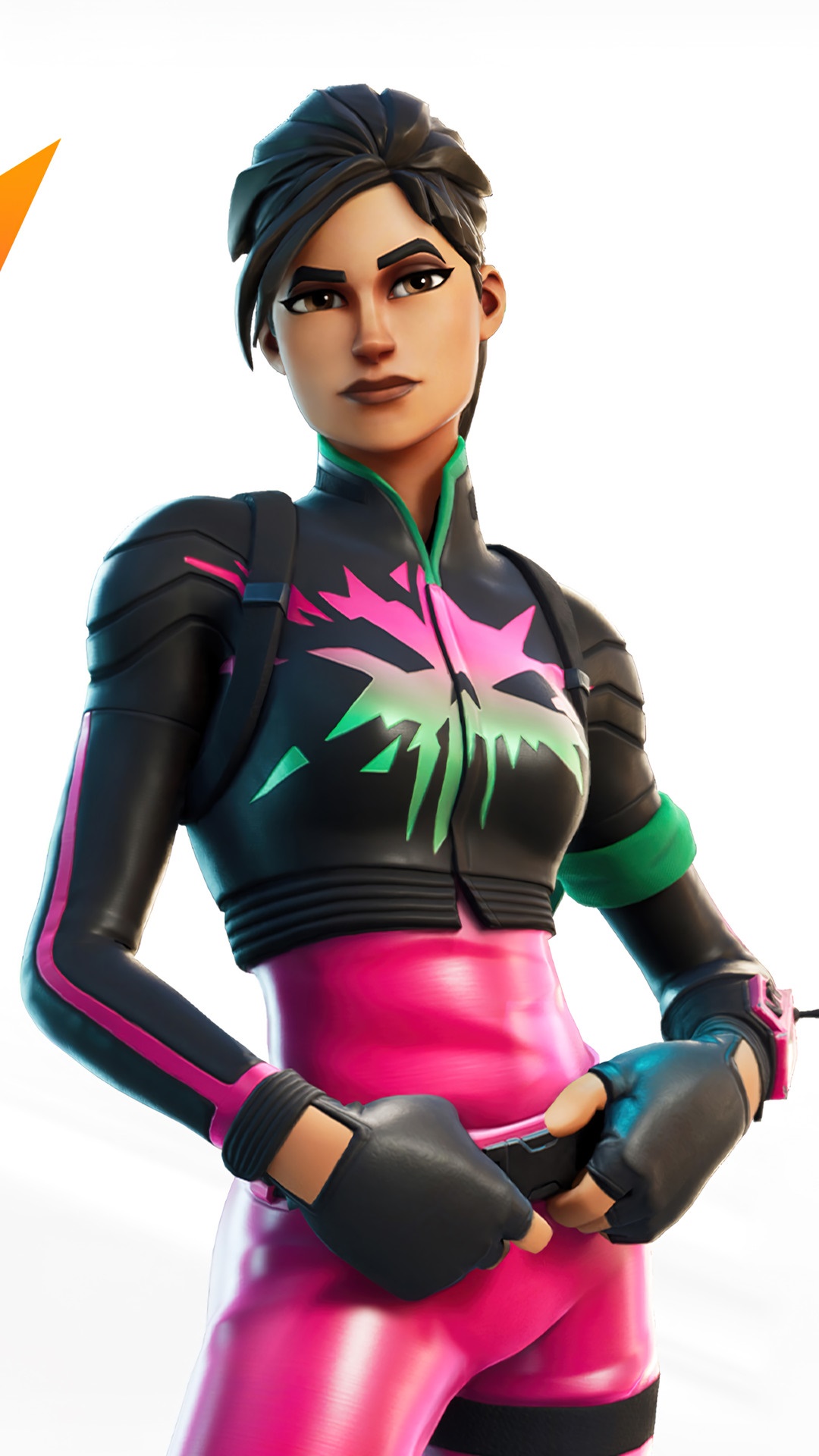 Fortnite Character with Pink and Black Outfit HD Phone Wallpaper