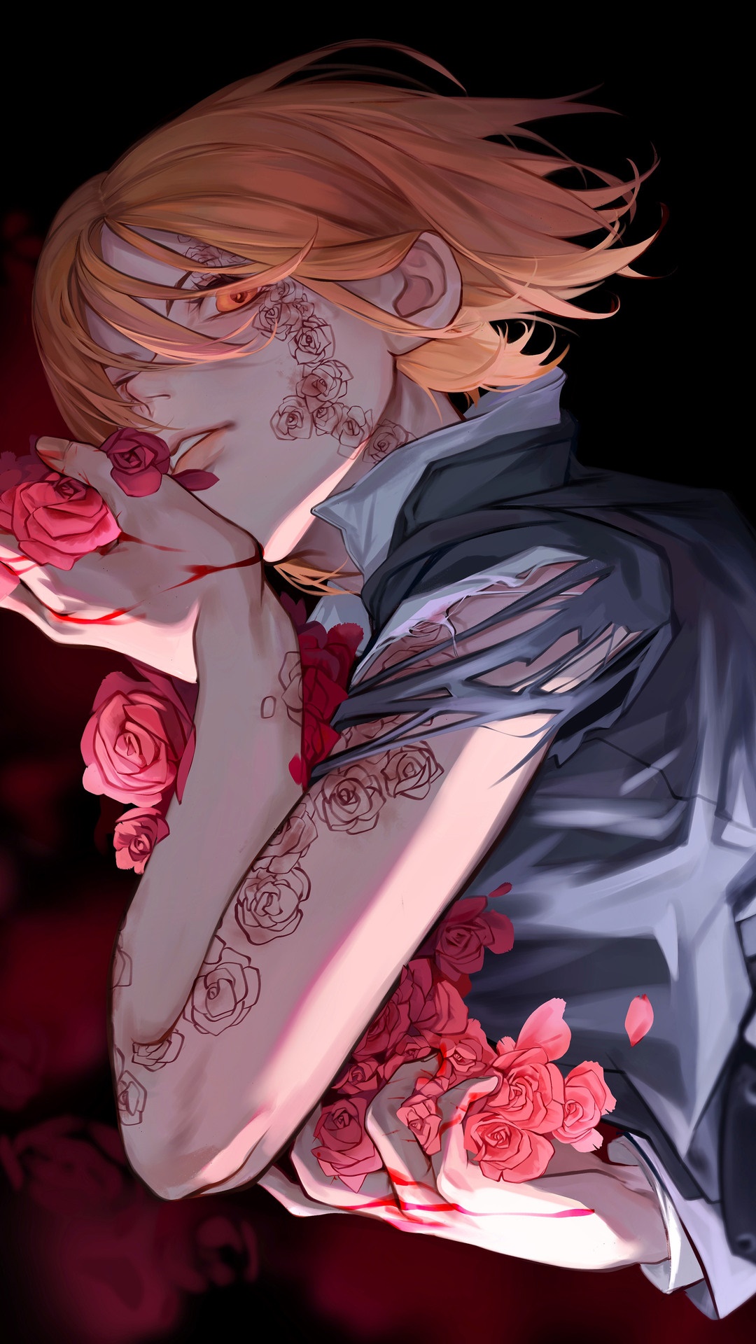 Nobara Kugisaki from Jujutsu Kaisen with roses HD Phone Wallpaper