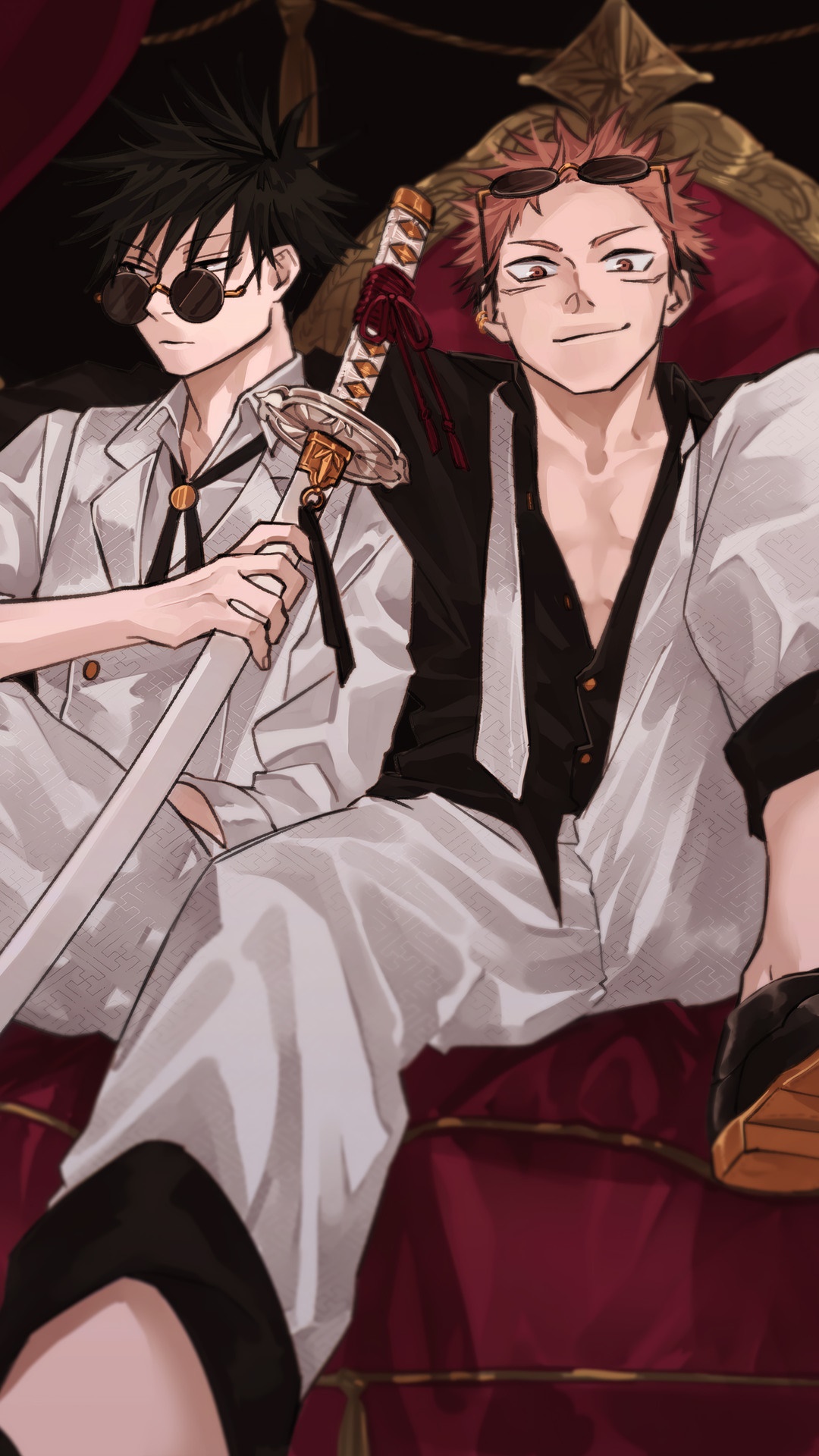 Megumi Fushiguro and Yuji Itadori from Jujutsu Kaisen HD Phone Wallpaper
