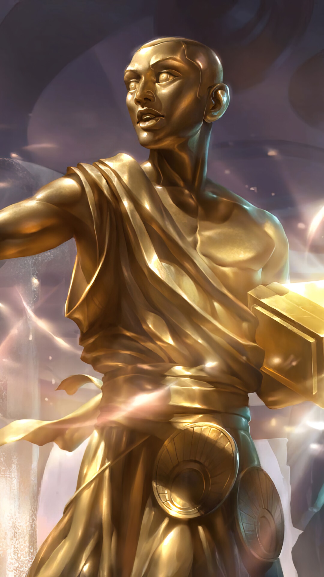 Golden Statue from Legends of Runeterra HD Phone Wallpaper
