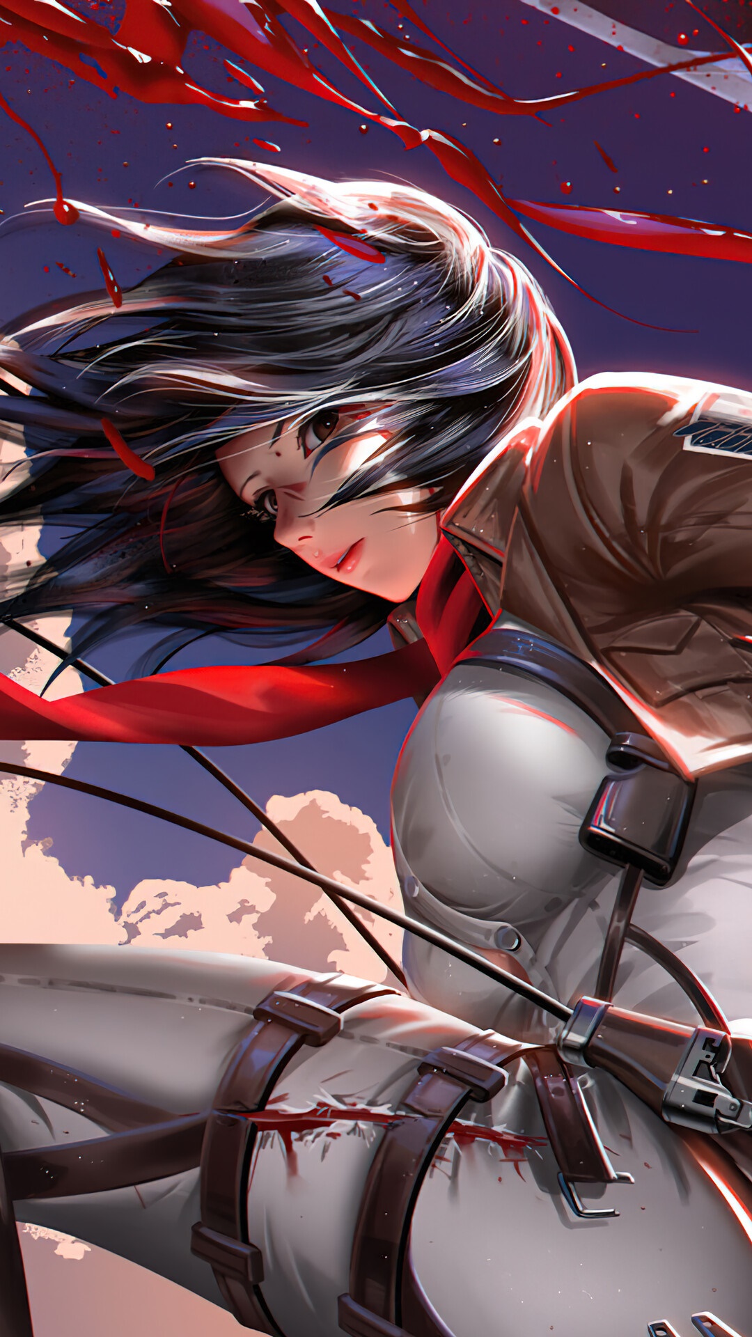 Mikasa Ackerman from Attack on Titan HD Phone Wallpaper