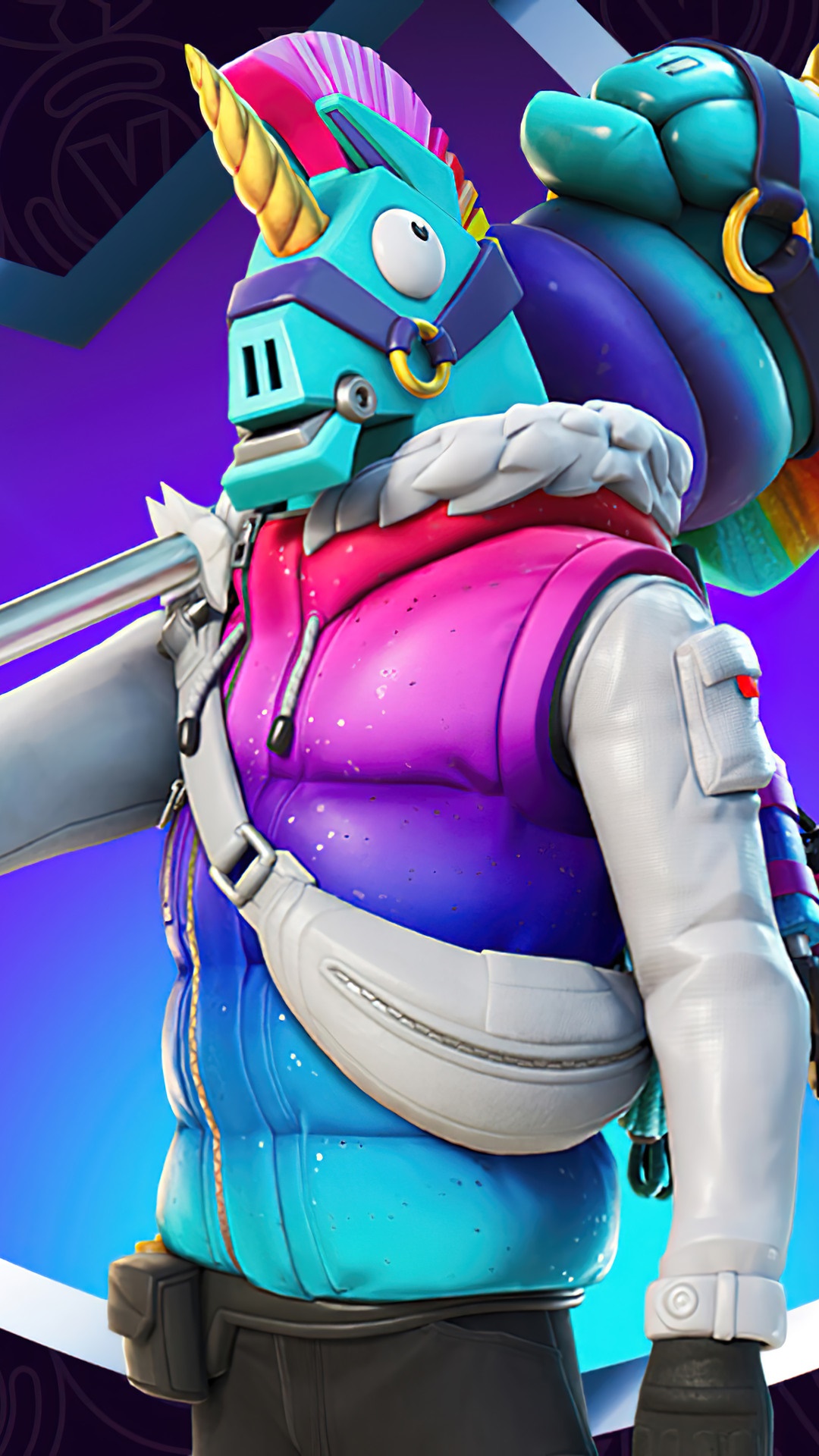 Fortnite Llama character with colorful outfit HD Phone Wallpaper