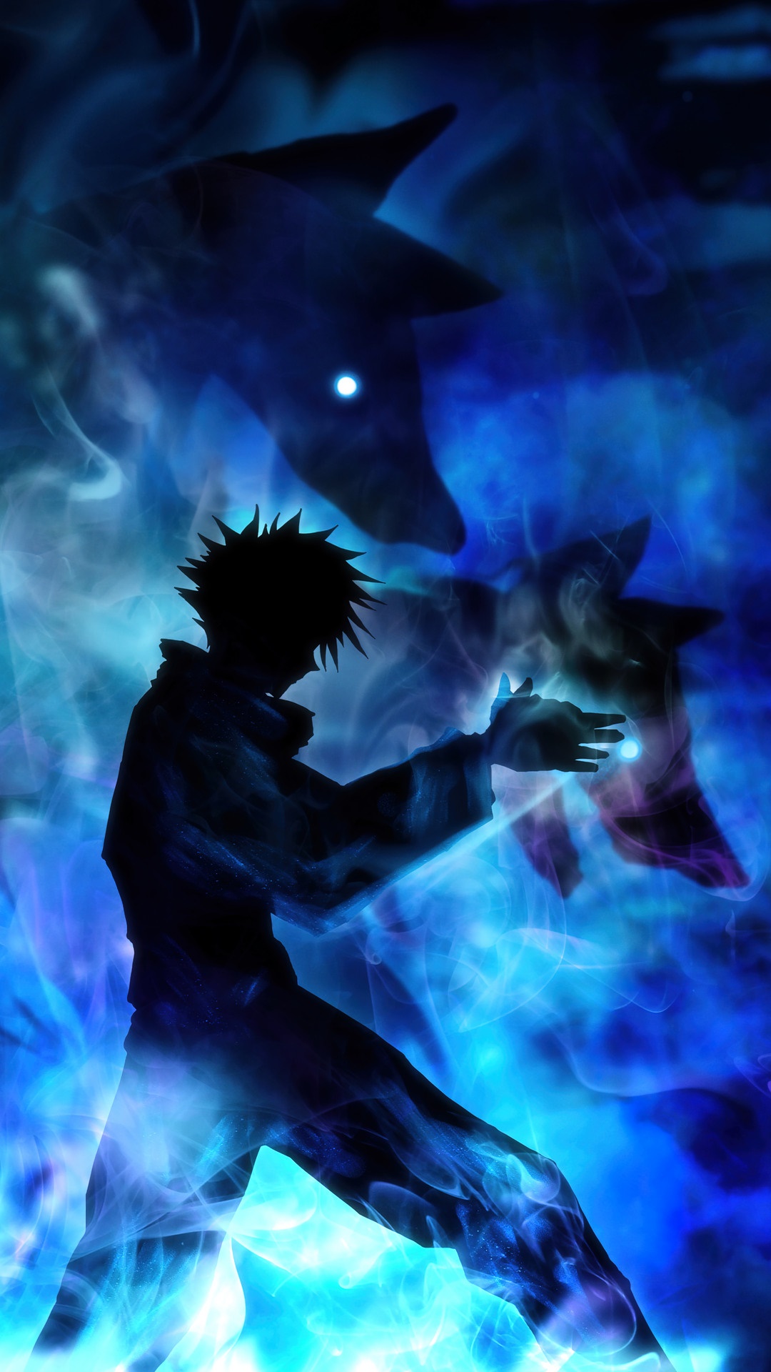 Megumi Fushiguro from Jujutsu Kaisen summoning wolves HD Phone Wallpaper