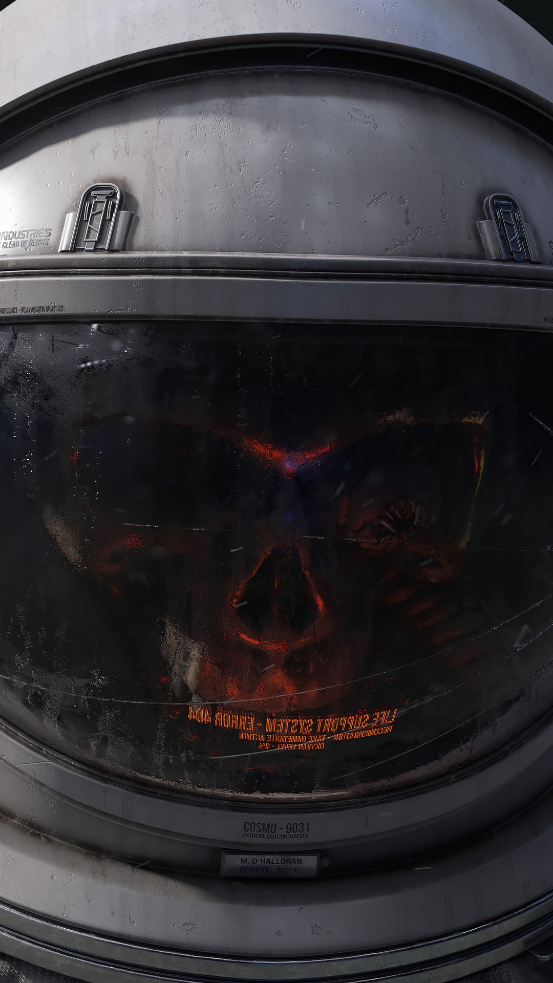 Astronaut helmet with skull reflection HD Phone Wallpaper