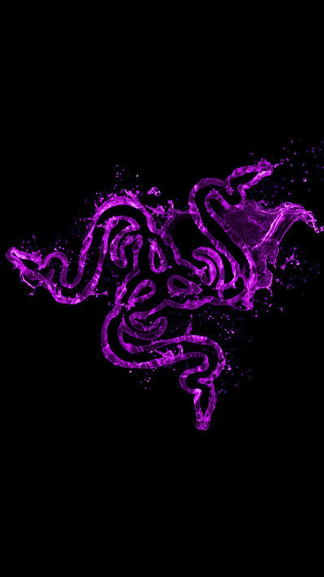 Razer logo made of purple liquid HD Phone Wallpaper
