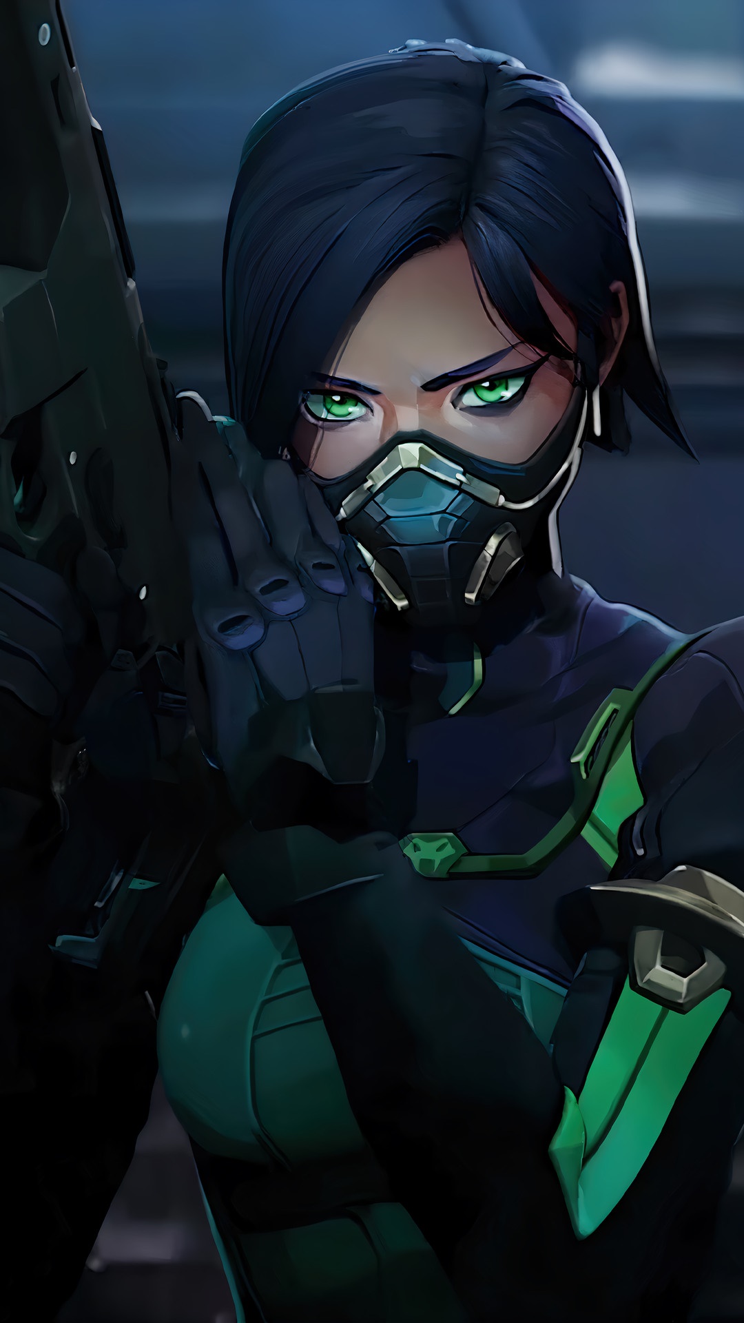 Viper from Valorant holding a gun HD Phone Wallpaper