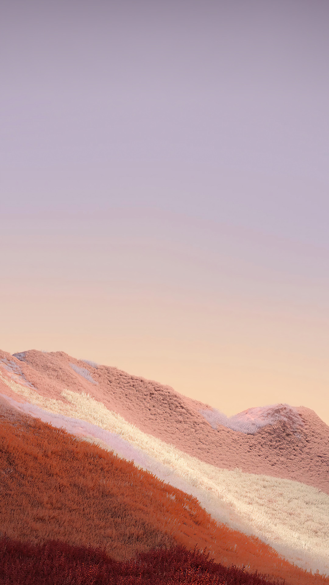 Abstract landscape with rolling hills and gradient sky HD Phone Wallpaper