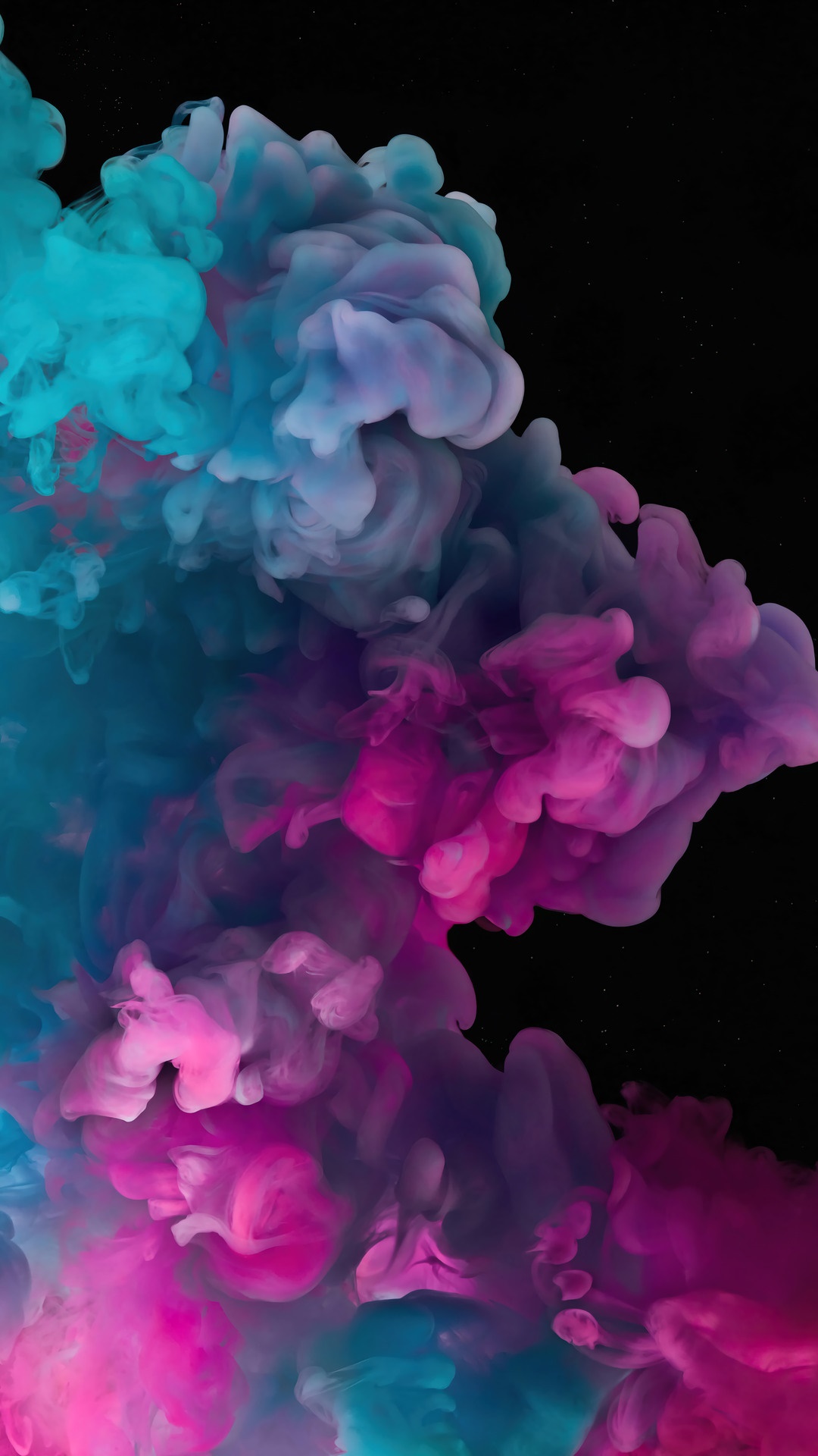 Abstract colorful smoke explosion on black background HD Phone Wallpaper