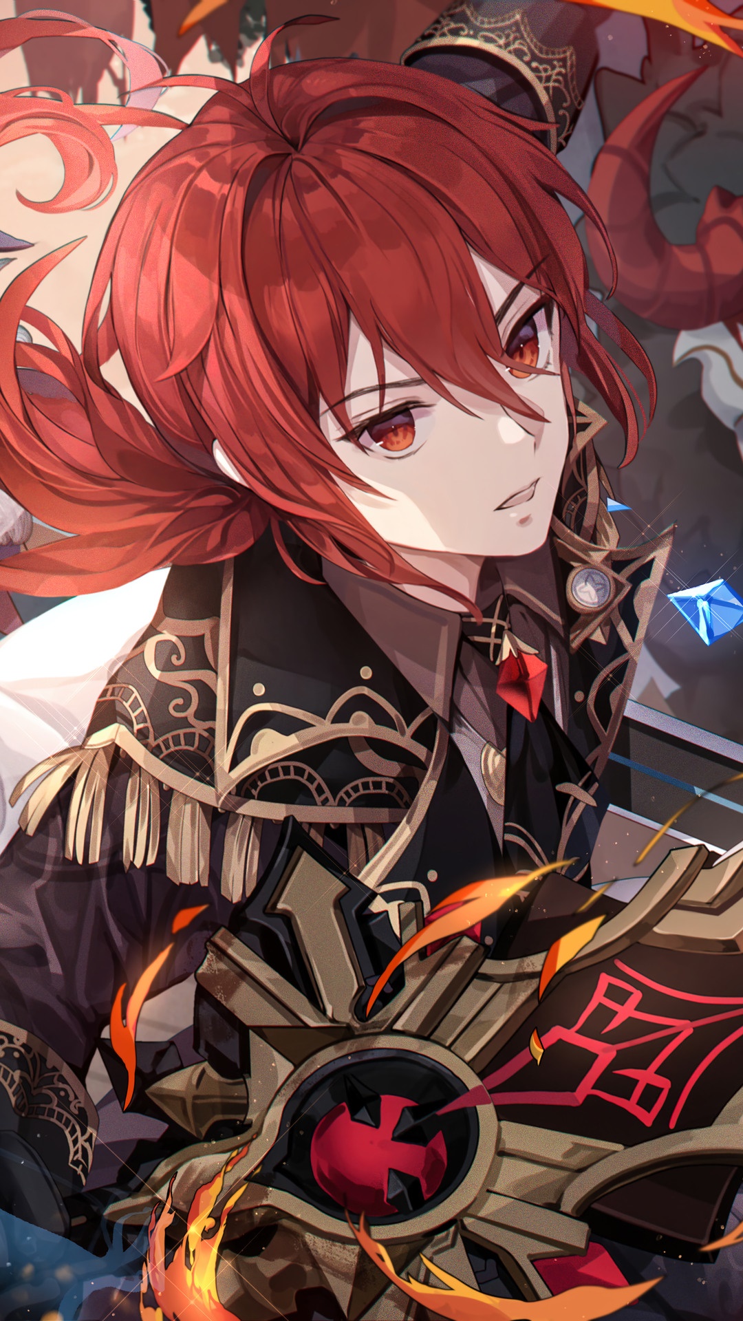 Diluc from Genshin Impact HD Phone Wallpaper