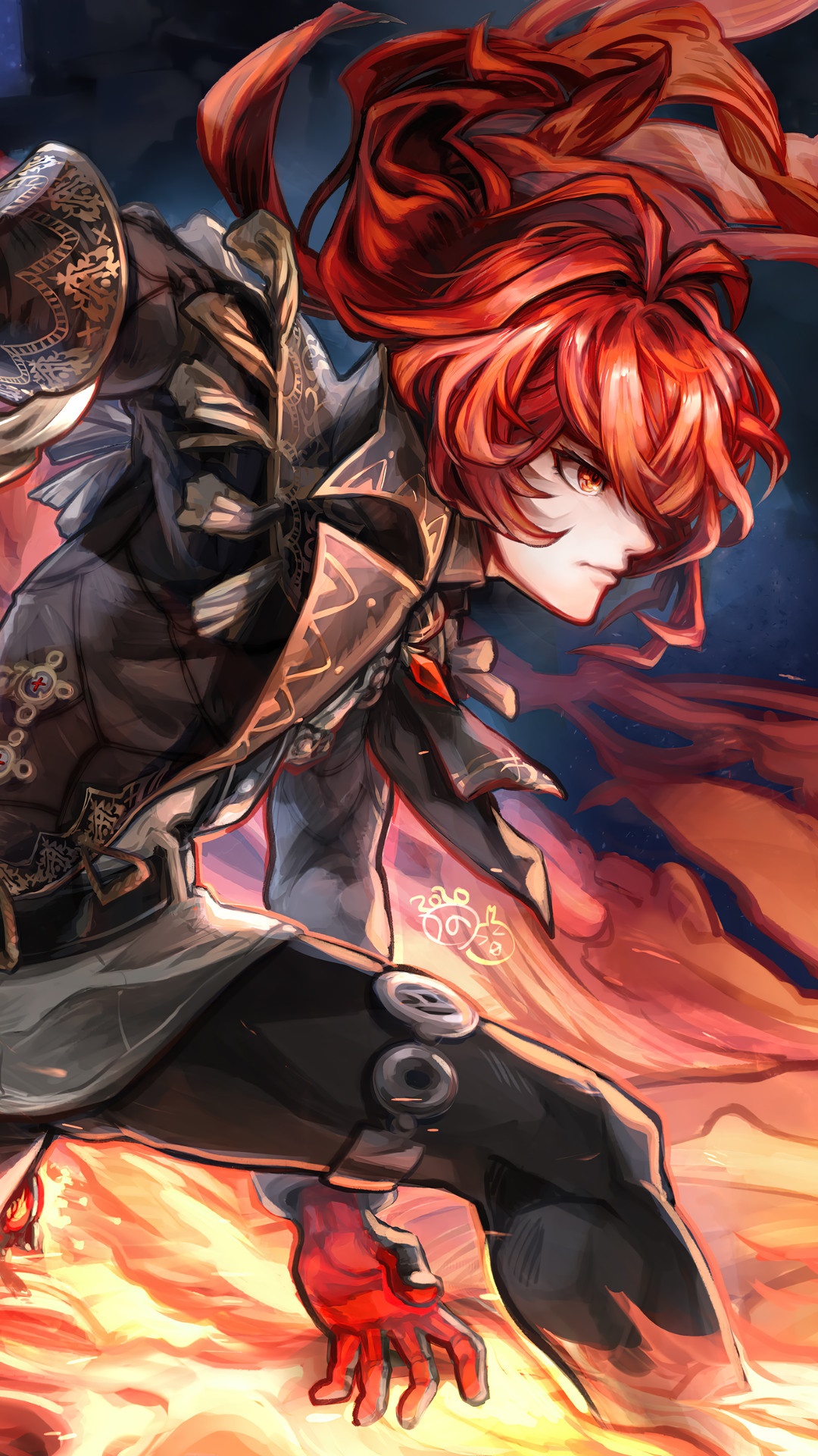 Diluc from Genshin Impact HD Phone Wallpaper
