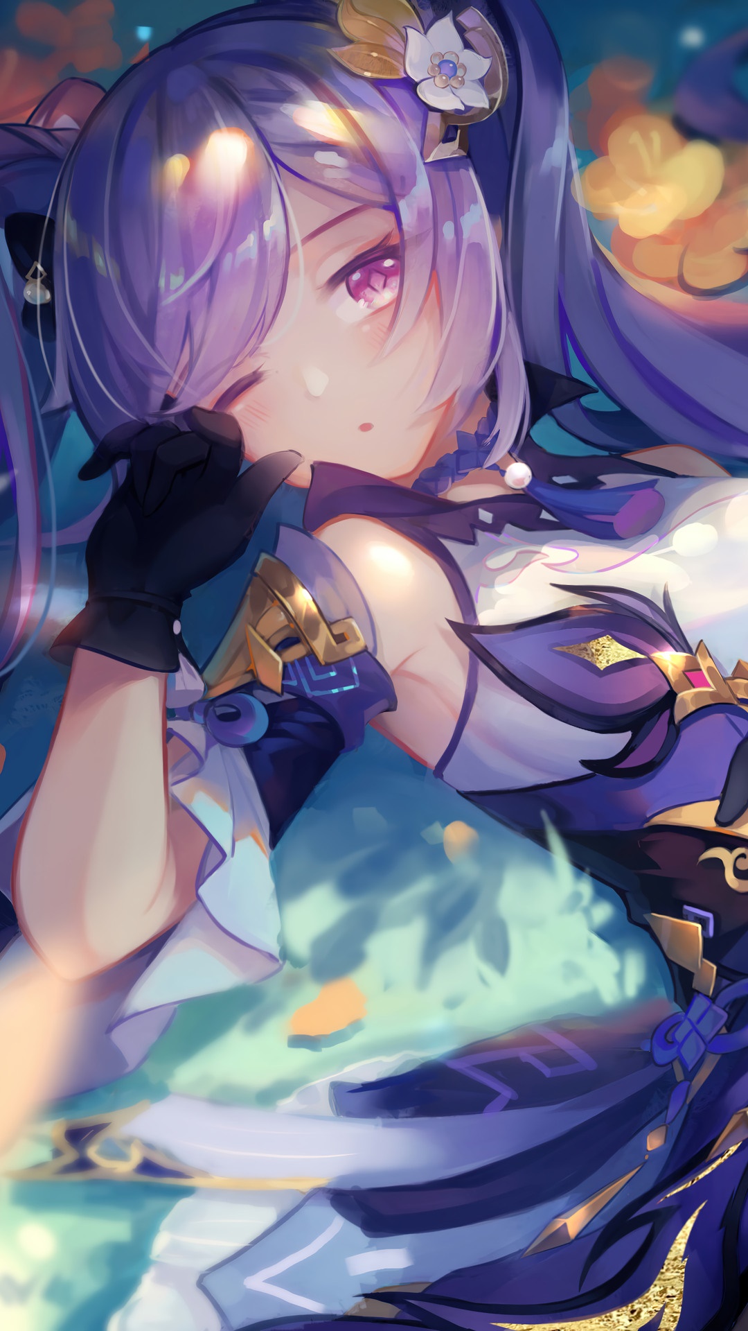 Keqing from Genshin Impact HD Phone Wallpaper