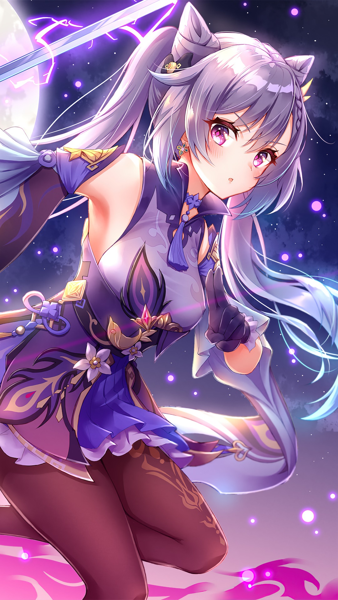 Keqing from Genshin Impact HD Phone Wallpaper