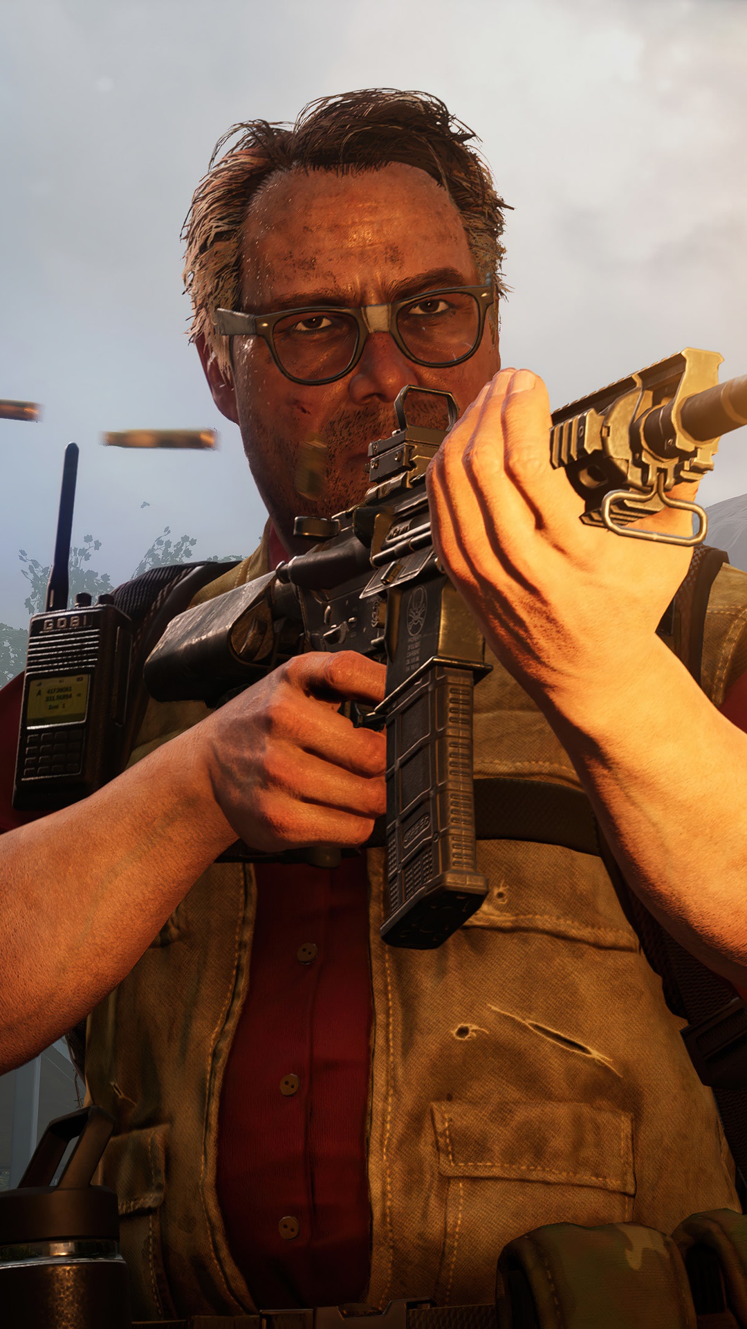 Hoffman from Back 4 Blood aiming a rifle HD Phone Wallpaper