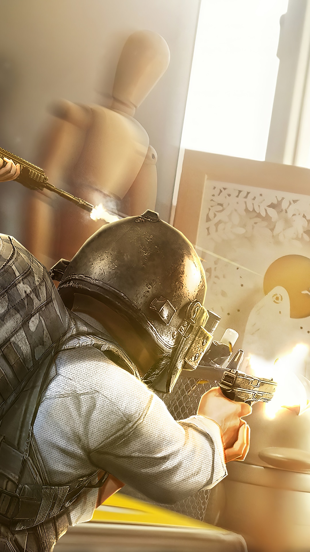 Player shooting a gun in PUBG HD Phone Wallpaper