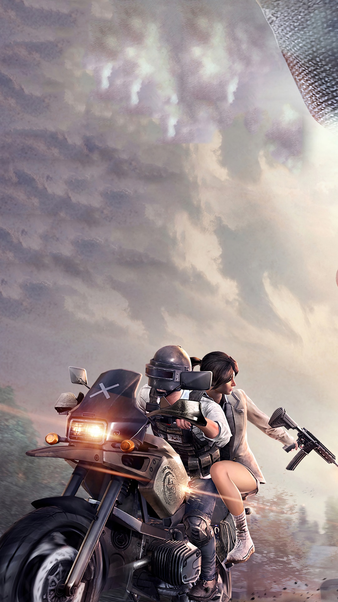 PlayerUnknowns Battlegrounds characters on a motorcycle HD Phone Wallpaper