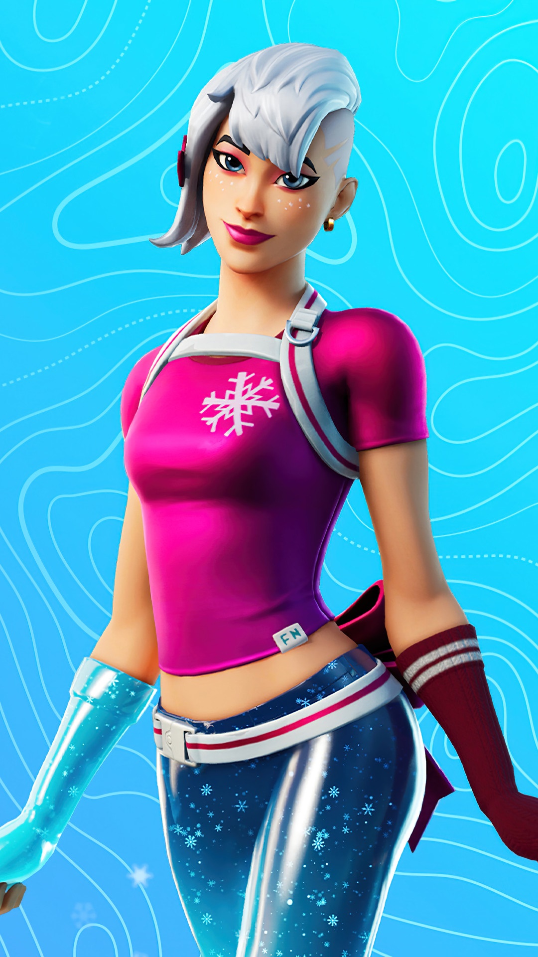 Fortnite character with snowflake outfit HD Phone Wallpaper