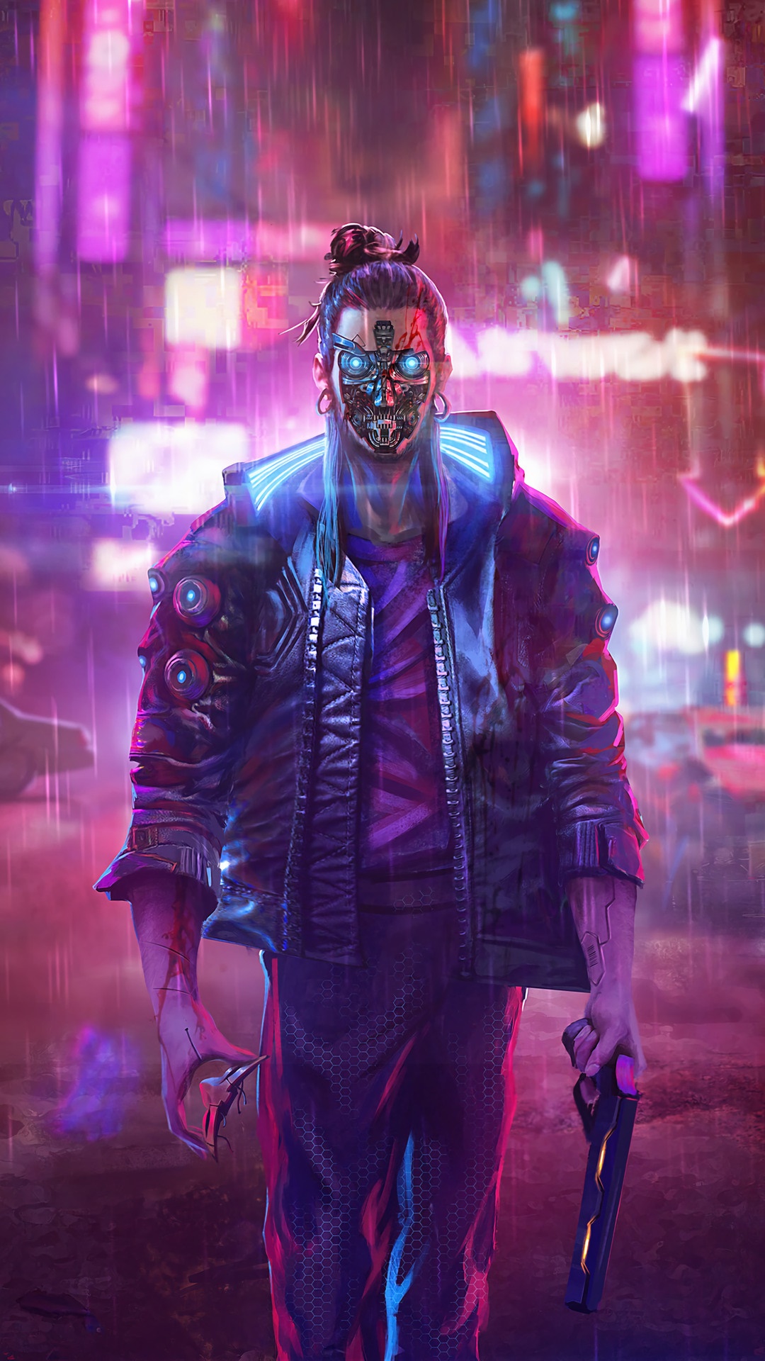 Cyberpunk 2077 character in Night City HD Phone Wallpaper