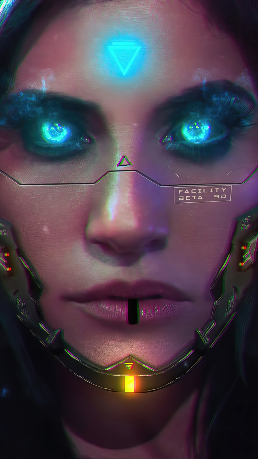 Cyberpunk 2077 girl with glowing eyes HD Phone Wallpaper