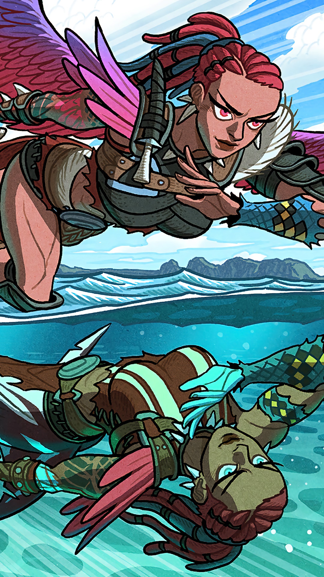 Mave from Fortnite in the water HD Phone Wallpaper