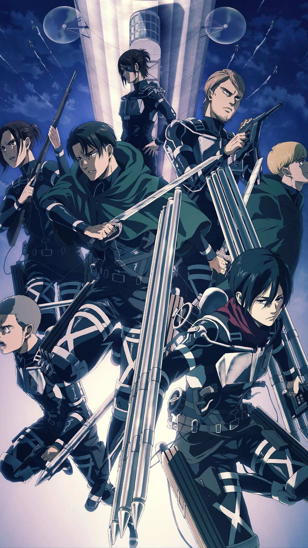 Attack on Titan characters in uniform HD Phone Wallpaper