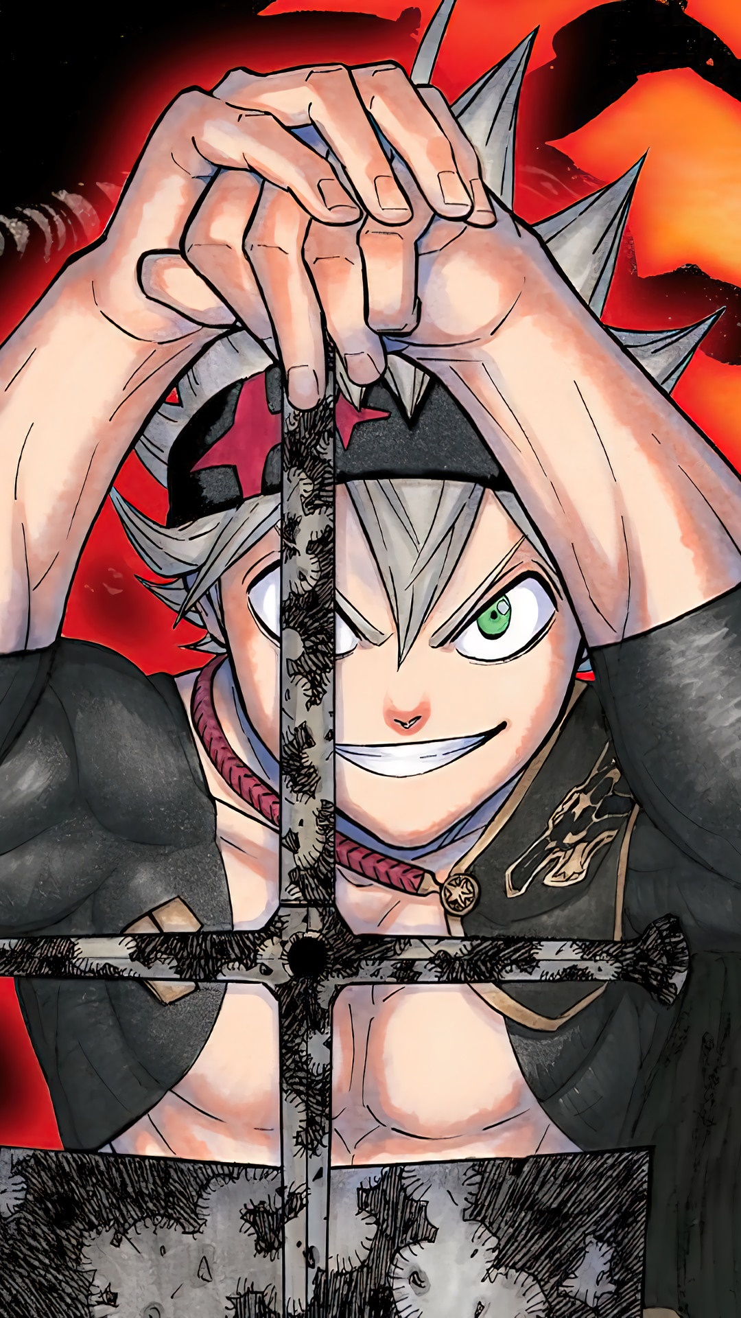 Asta from Black Clover holding his sword HD Phone Wallpaper