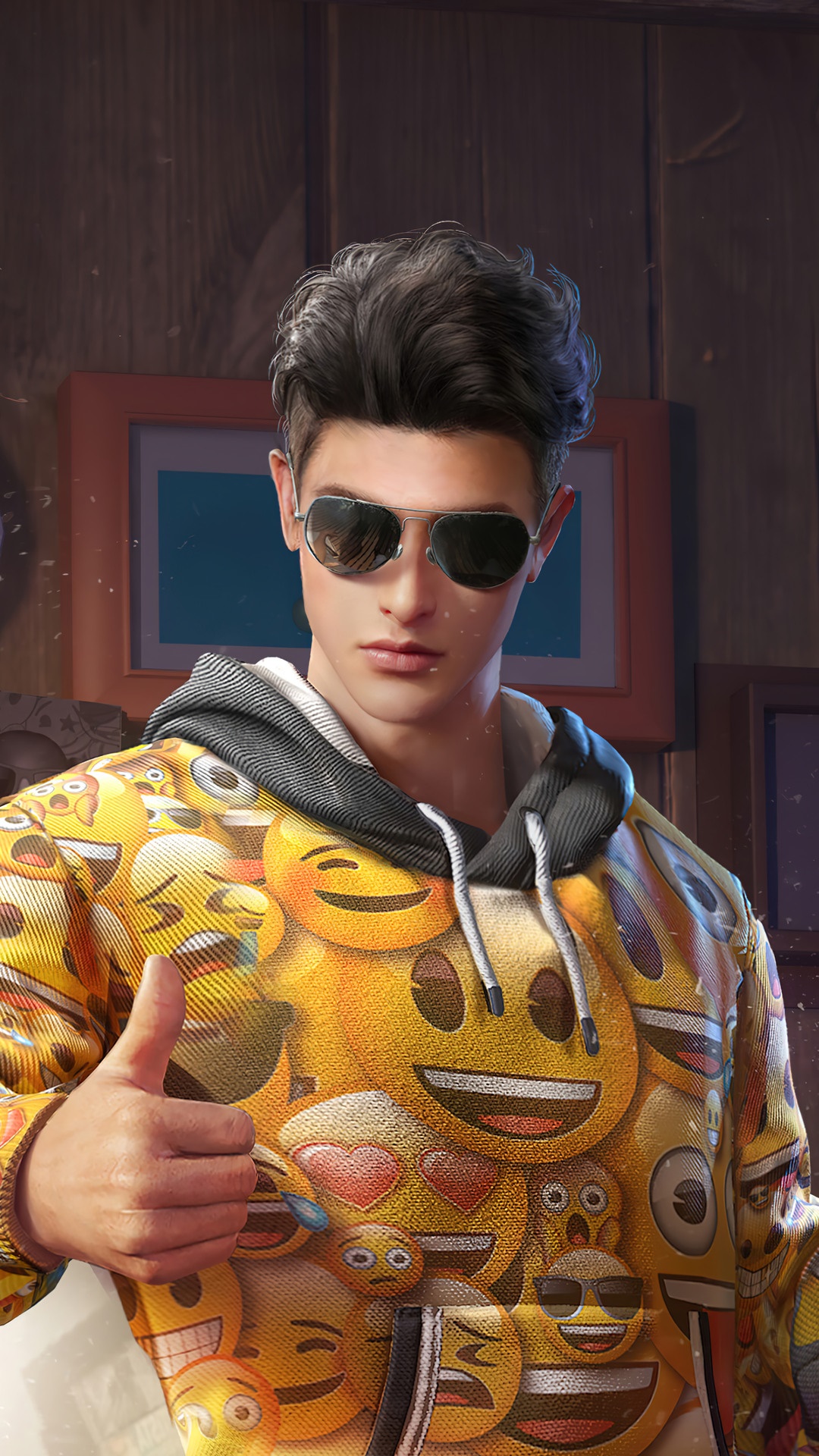 Player giving thumbs up in emoji hoodie HD Phone Wallpaper