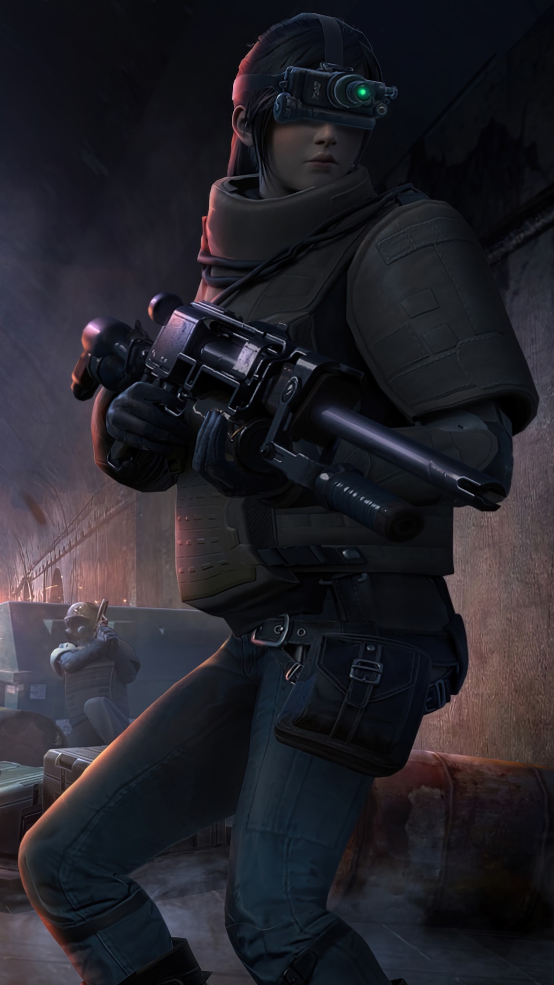 Woman with night vision goggles and gun in PUBG Mobile HD Phone Wallpaper