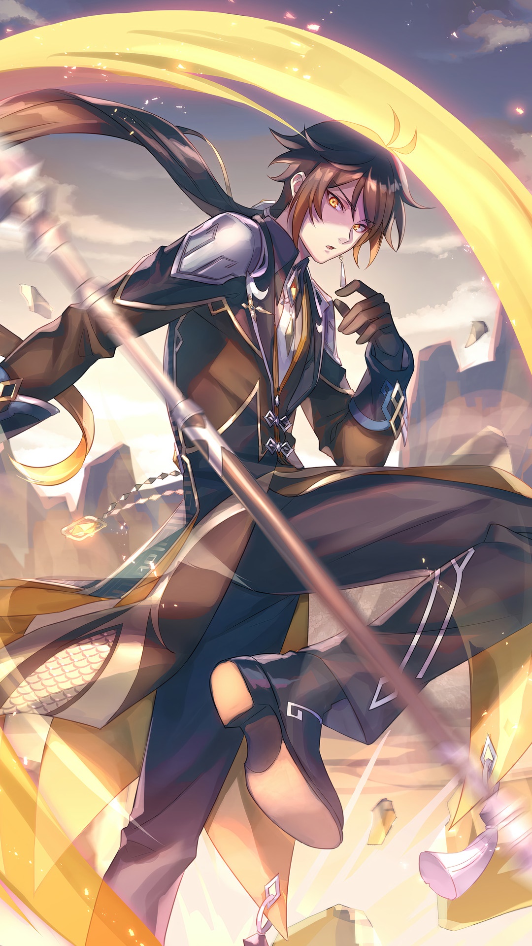 Zhongli from Genshin Impact HD Phone Wallpaper