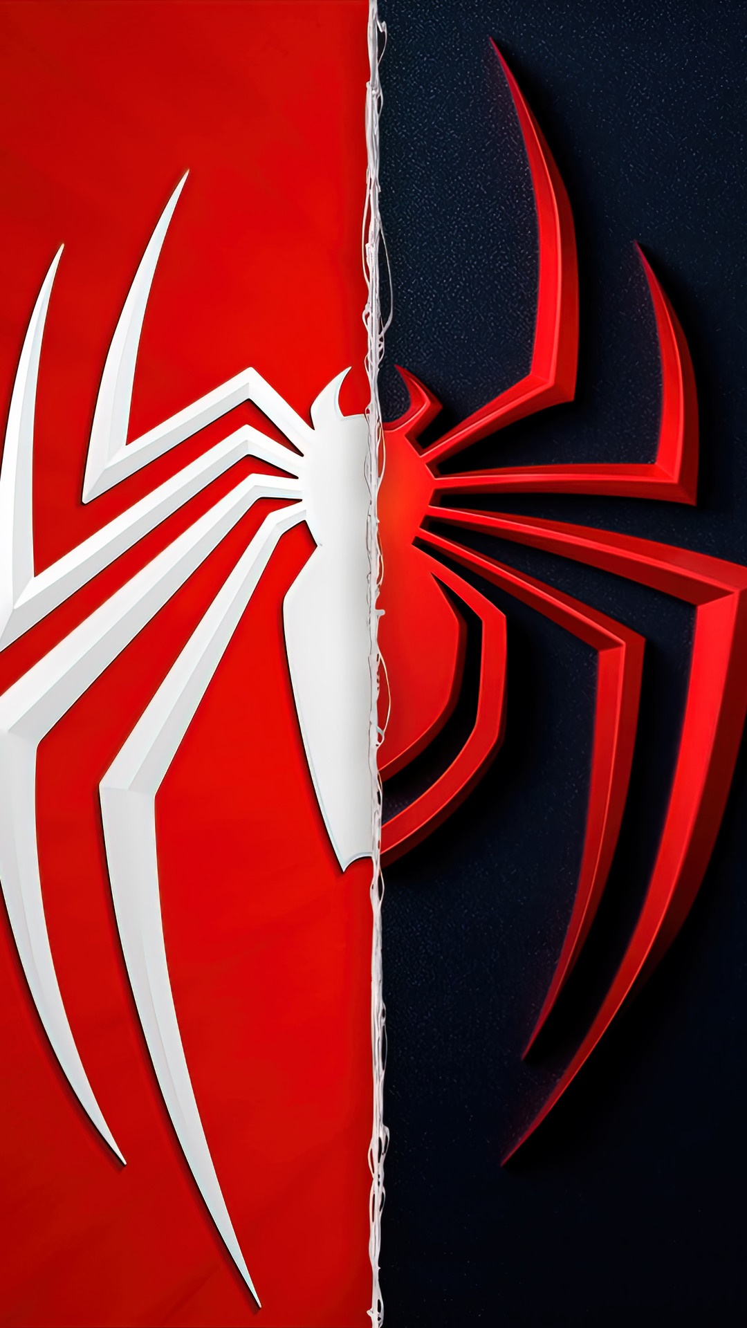 Spider-Man: Miles Morales split logo HD Phone Wallpaper