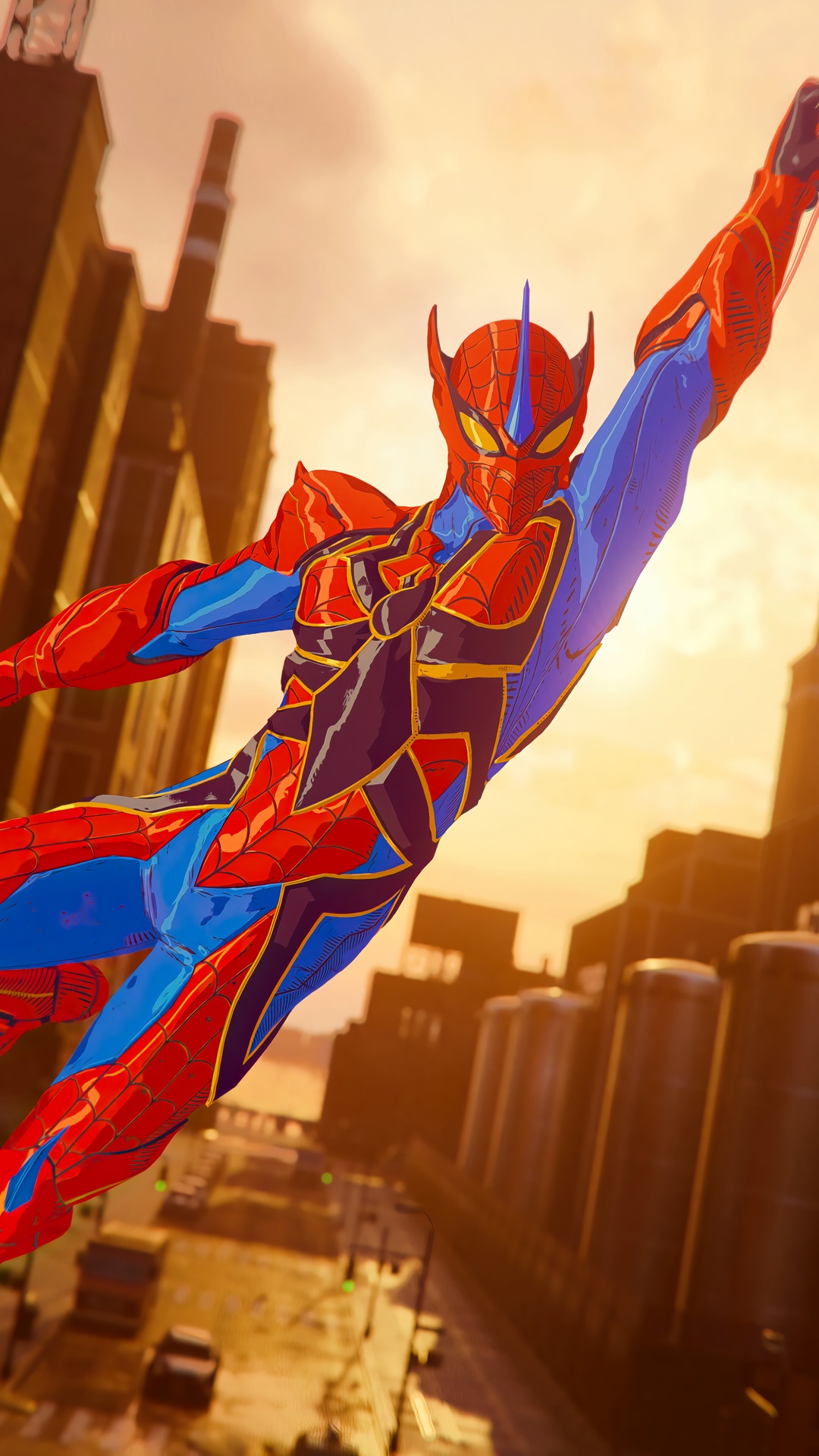Spider-Man from Marvel's Spider-Man in a comic-style suit HD Phone Wallpaper