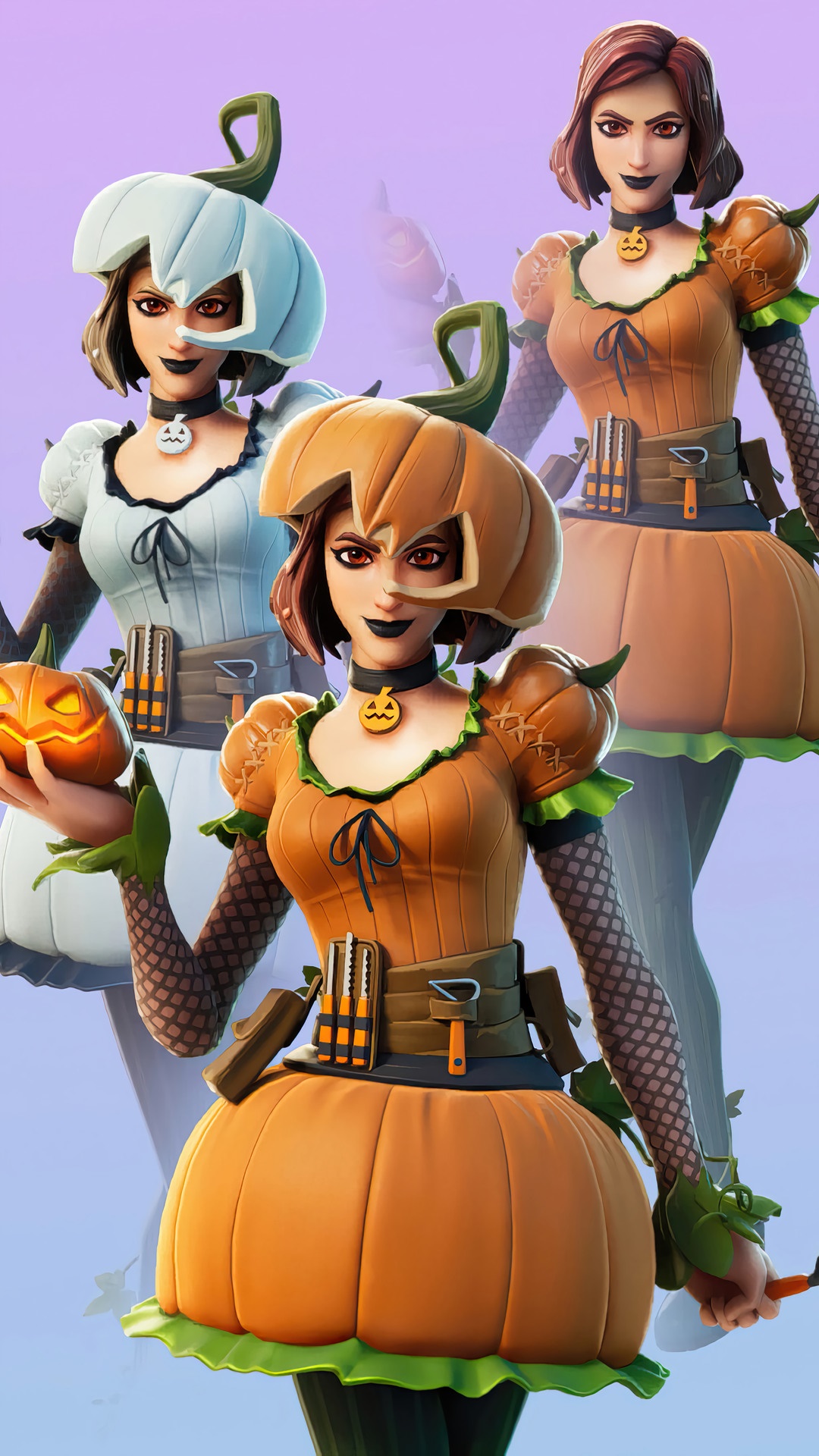 Fortnite Pumpkin Characters HD Phone Wallpaper