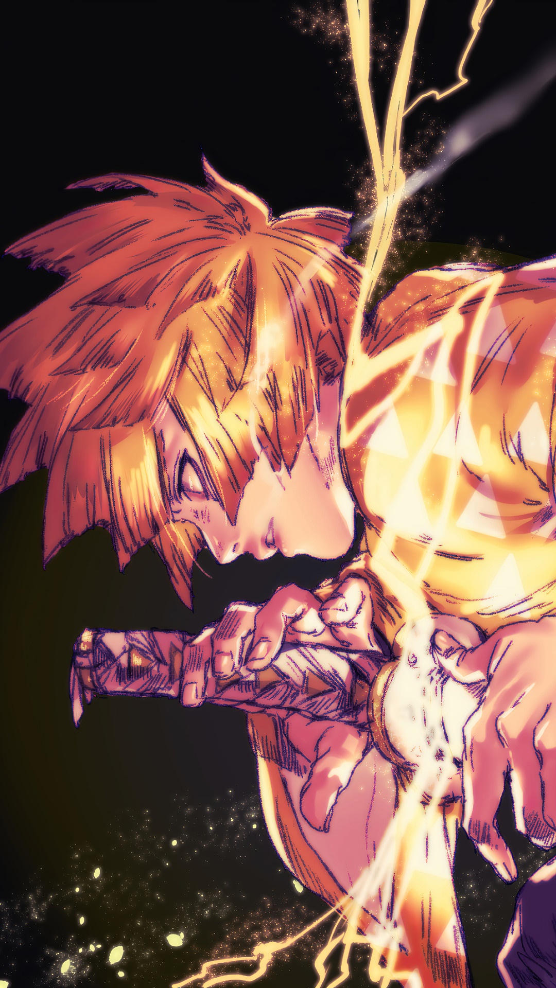 Zenitsu Agatsuma from Demon Slayer Kimetsu no Yaiba HD Phone Wallpaper