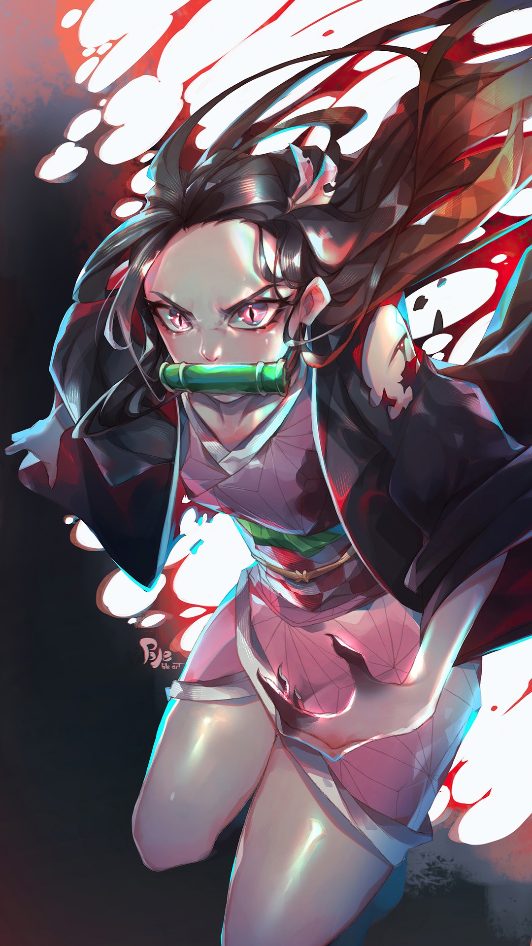 Nezuko Kamado from Demon Slayer Kimetsu no Yaiba HD Phone Wallpaper