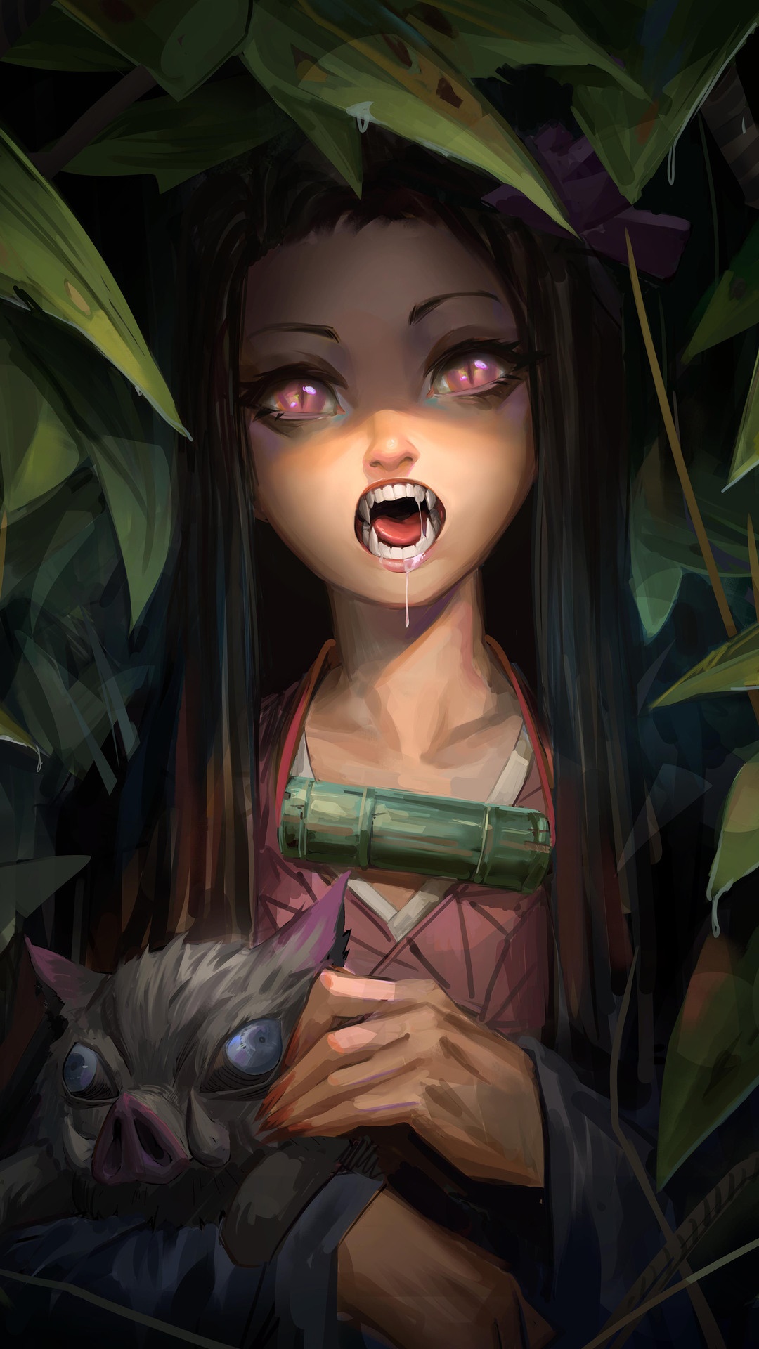 Nezuko Kamado from Demon Slayer Kimetsu no Yaiba HD Phone Wallpaper