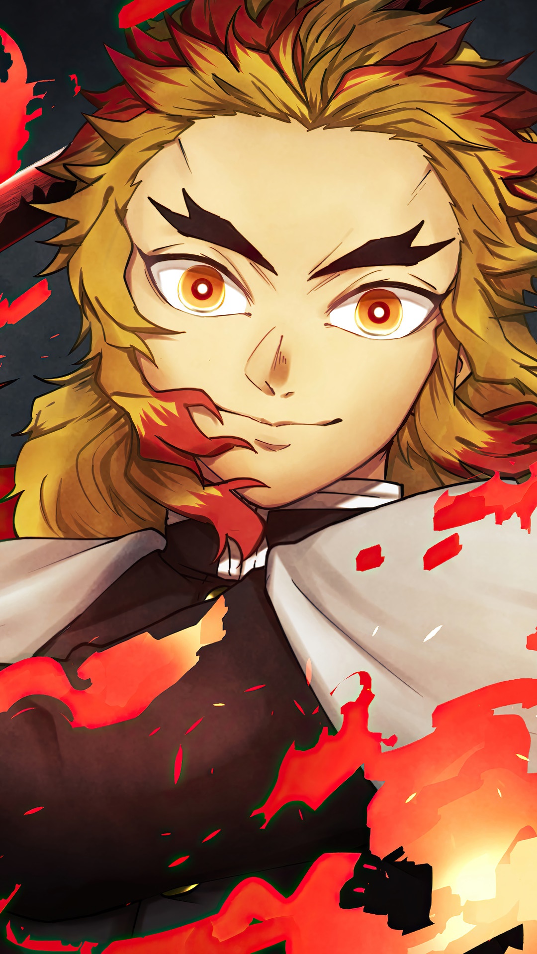 Kyojuro Rengoku from Demon Slayer Kimetsu no Yaiba HD Phone Wallpaper