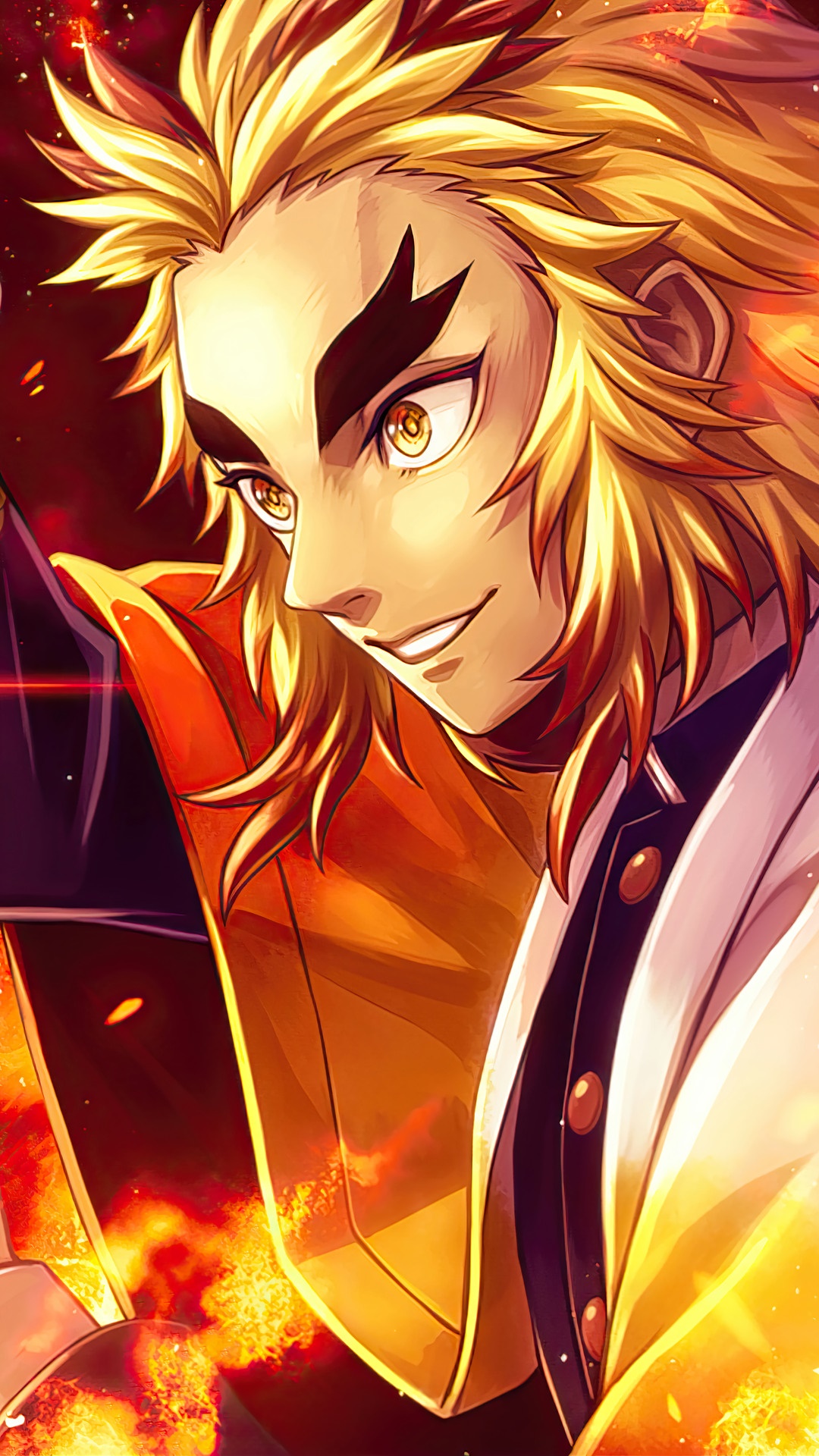 Kyojuro Rengoku from Demon Slayer Kimetsu no Yaiba HD Phone Wallpaper