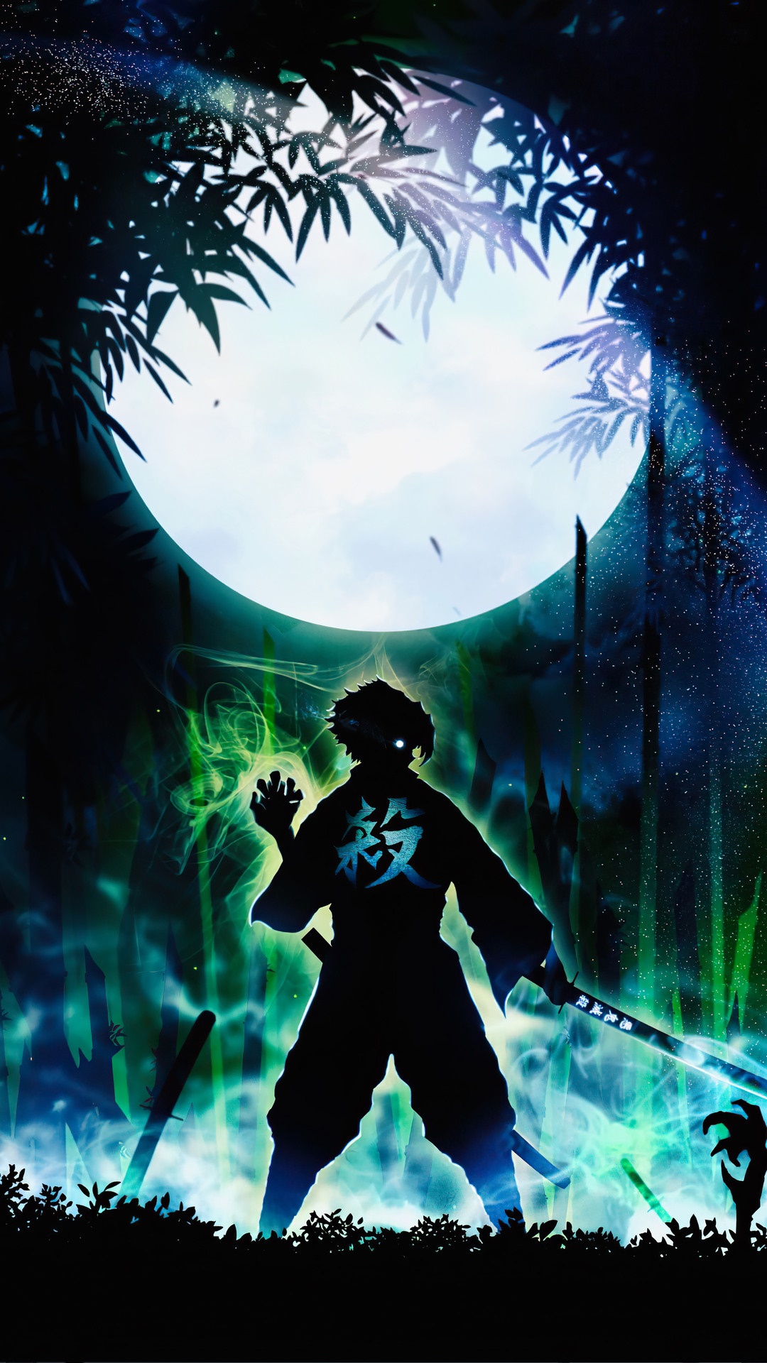 Sanemi Shinazugawa from Demon Slayer Silhouette HD Phone Wallpaper