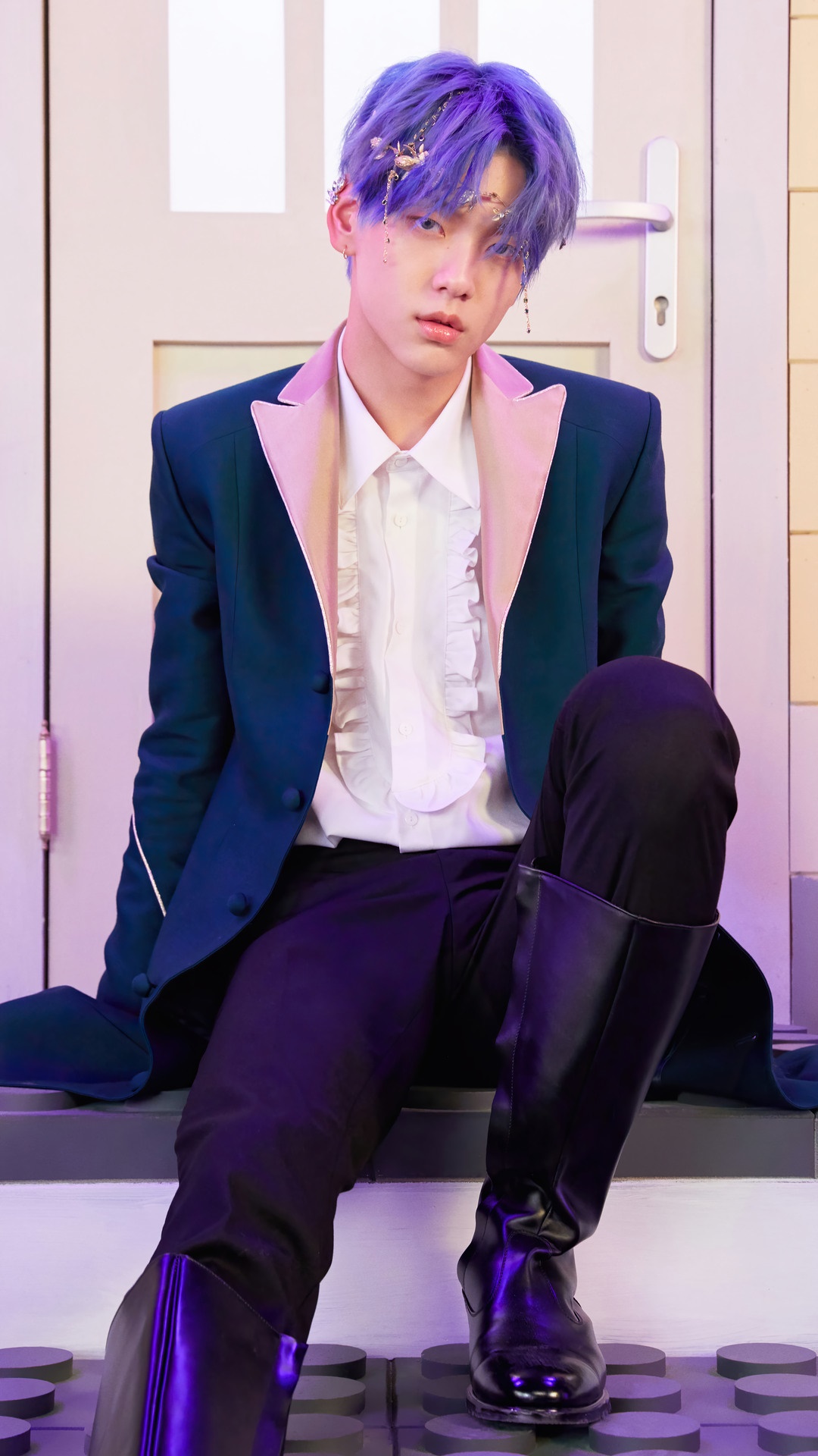 Soobin from TXT in Blue Hour concept HD Phone Wallpaper
