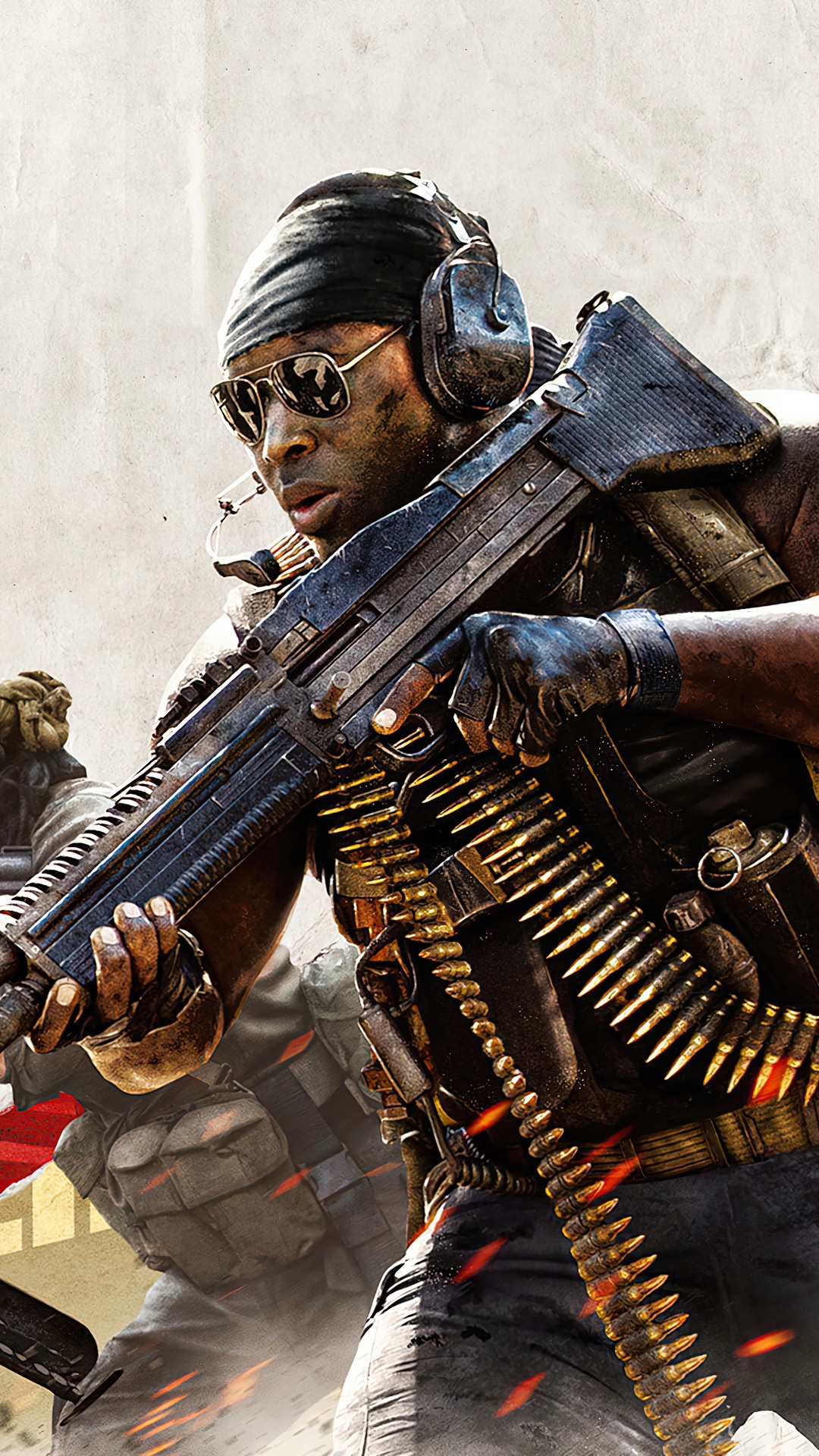 Call of Duty Black Ops Cold War character with machine gun HD Phone Wallpaper