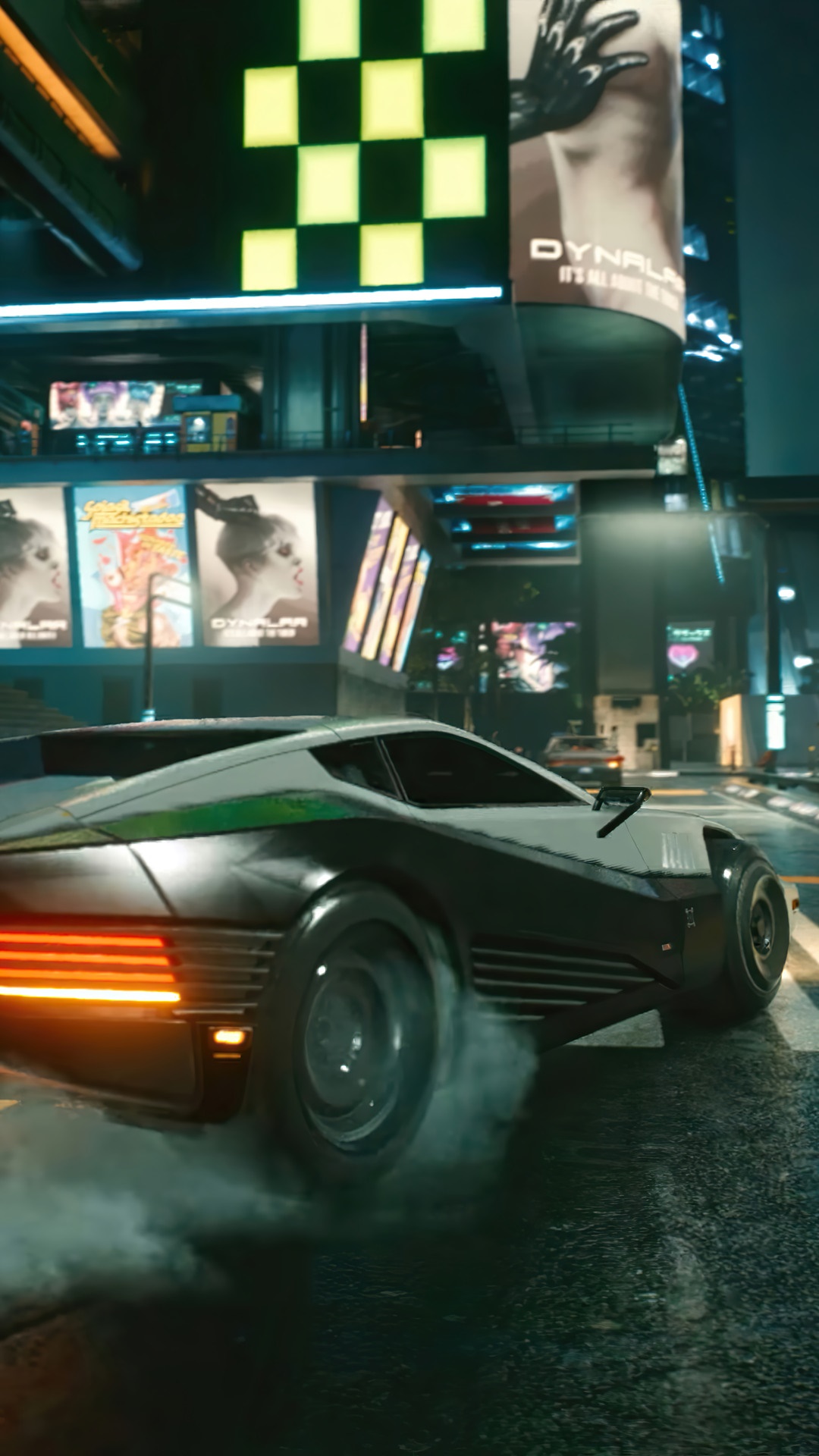 Cyberpunk 2077 Sports Car Drifting HD Phone Wallpaper