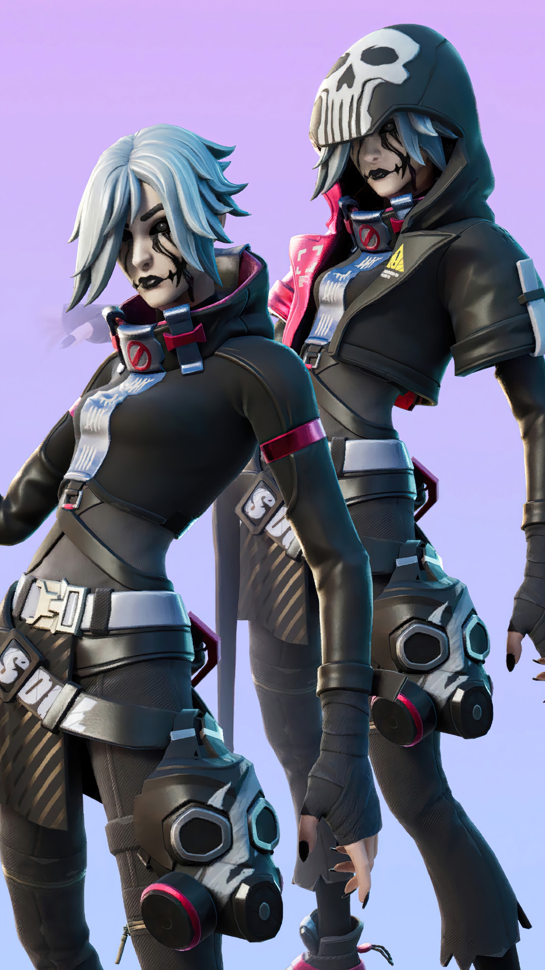 Fortnite characters with gas masks and skull hoods HD Phone Wallpaper
