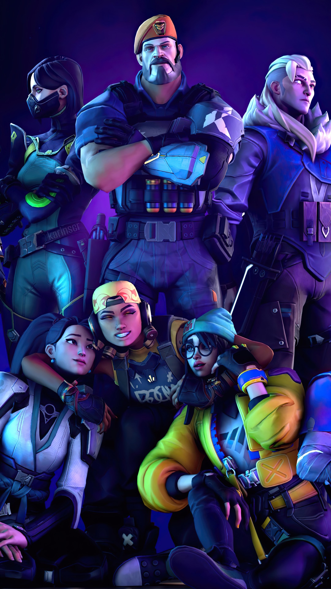 Valorant characters posing together HD Phone Wallpaper