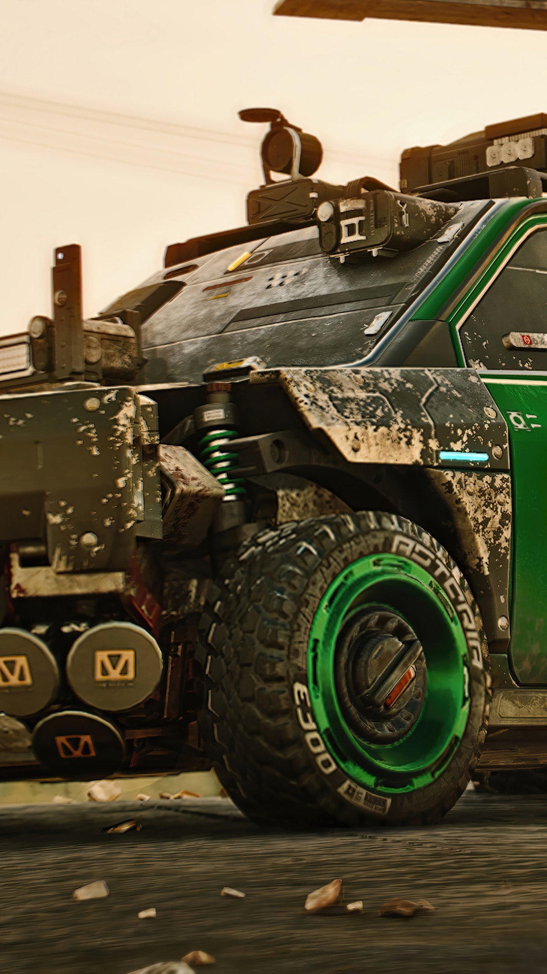 Cyberpunk 2077 car with green accents HD Phone Wallpaper